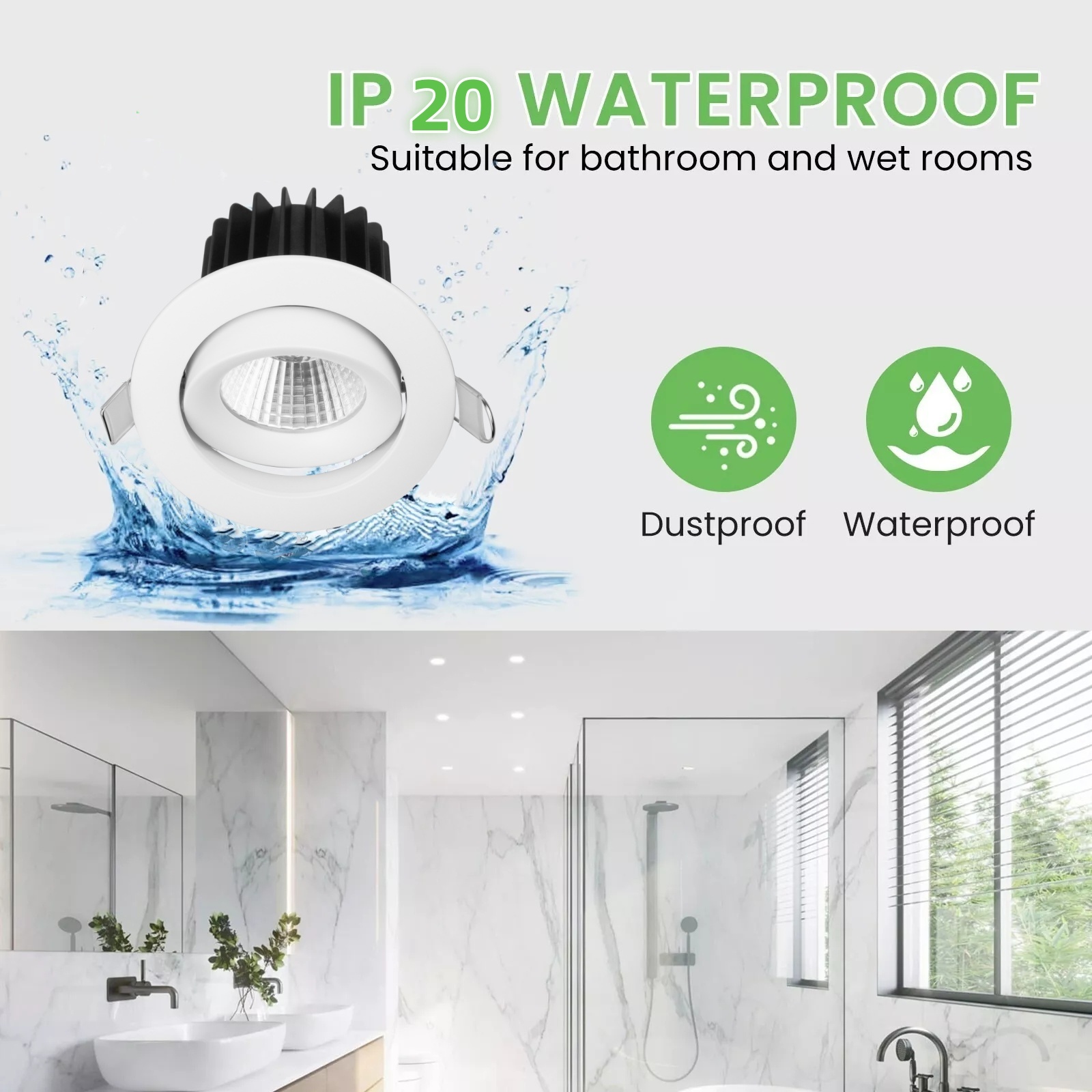 DL45 Recessed Downlight High Brightness Energy Saving COB Spotlight Anti-Glare Die-Cast Aluminum Slim Ceiling Lights