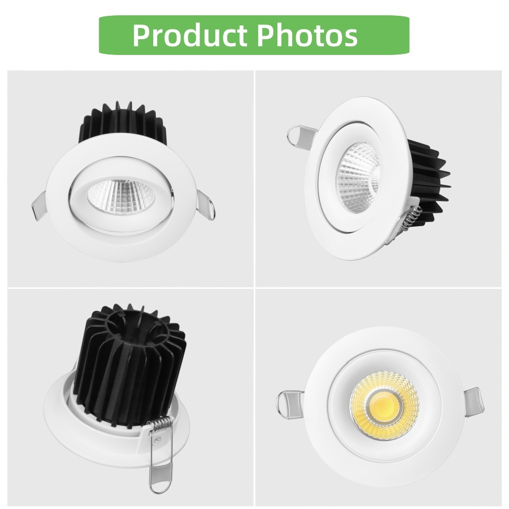 DL45 Recessed Downlight High Brightness Energy Saving COB Spotlight Anti-Glare Die-Cast Aluminum Slim Ceiling Lights
