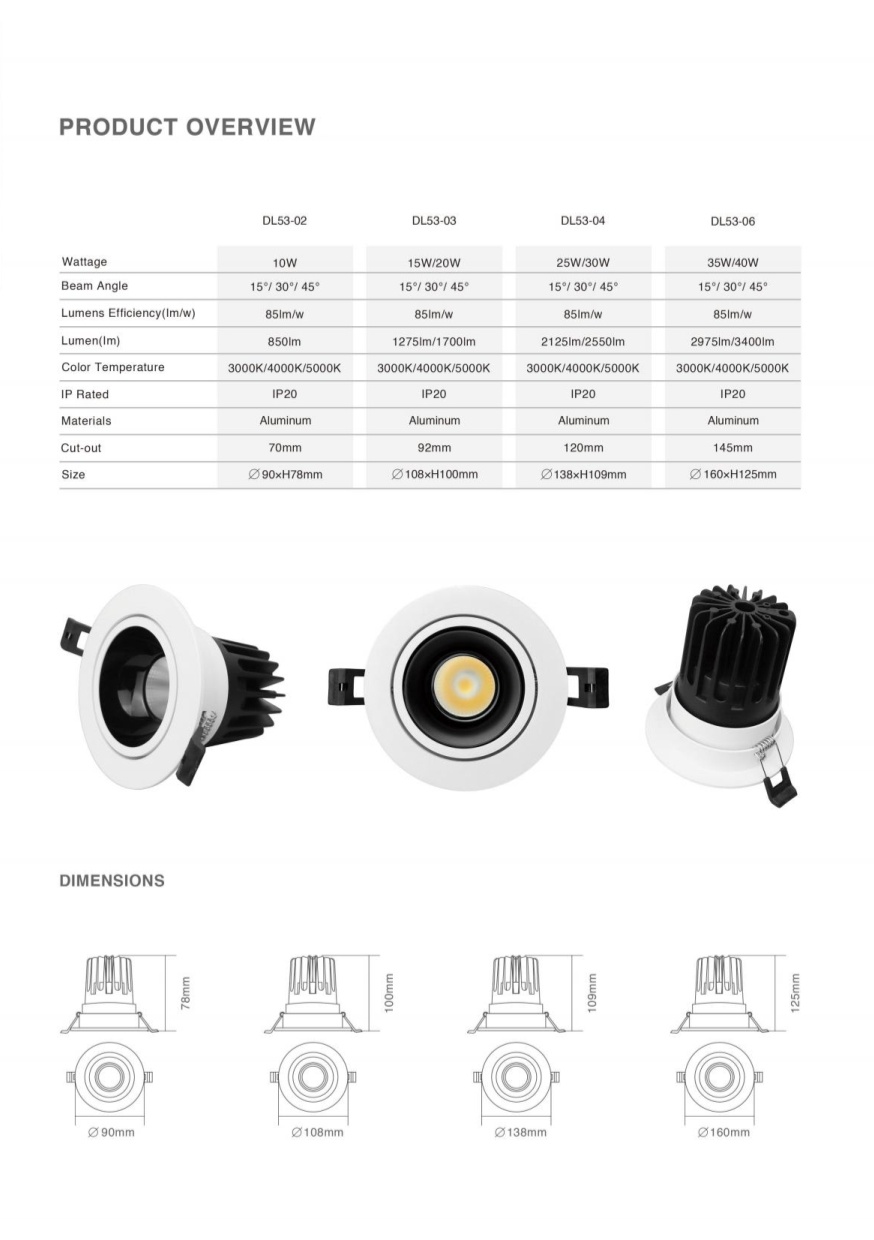 DL53 Light Emitting Diode Grille Spotlights Single and Double Square Ceiling Lights Recessed Home and Commercial Super Bright Box Lights