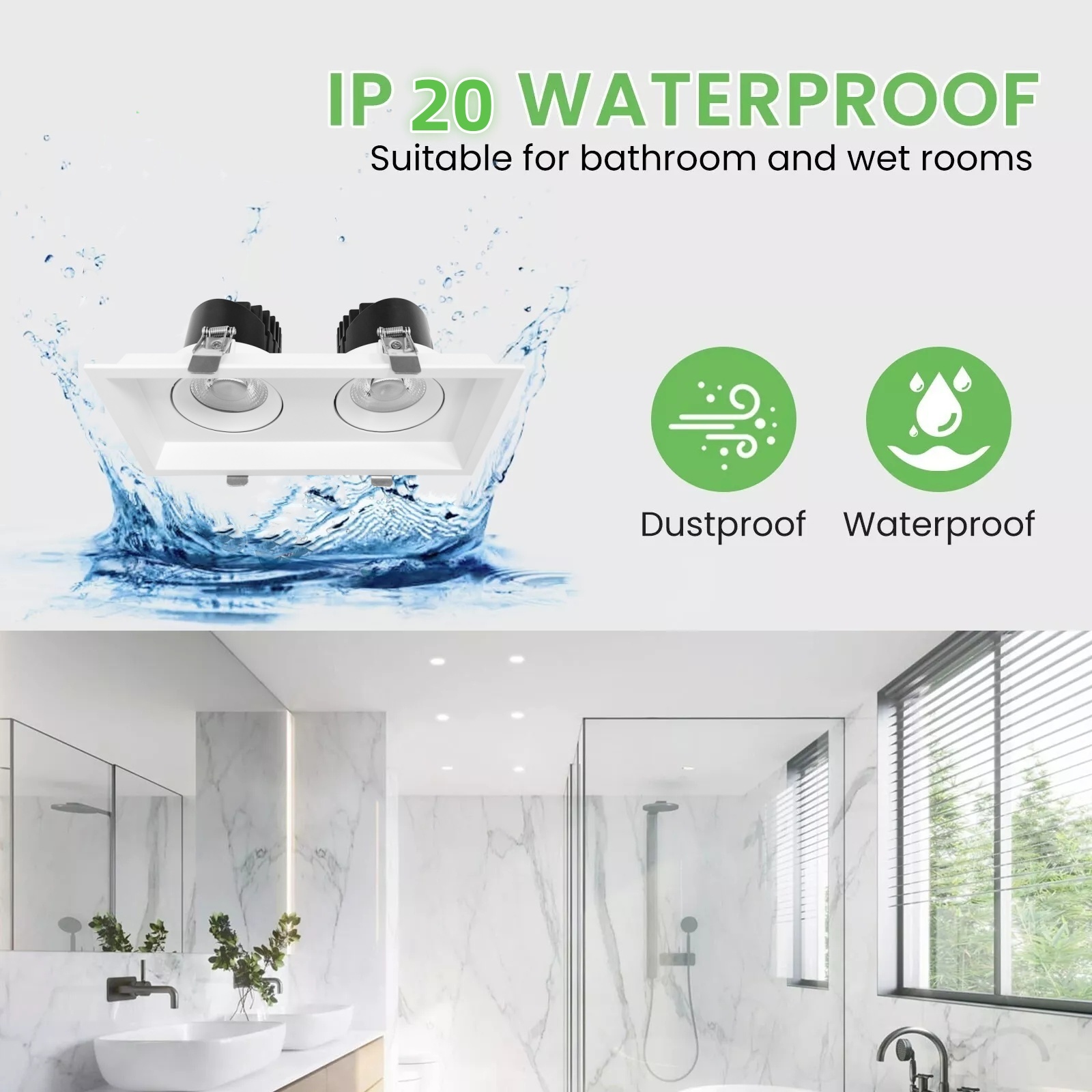 DL51-S Dimmable Spot Light Light Emitting Diode Recessed Downlight 10W 15W 25w Double Head Adjustable LED Anti-Glare Spotlight