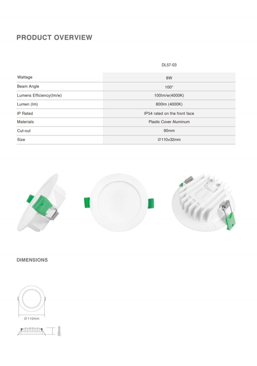 DL57  Factory sale IP44 CCT adjustable downlight round downlight 13w 16w 20w light emitting diode dimmable downlight