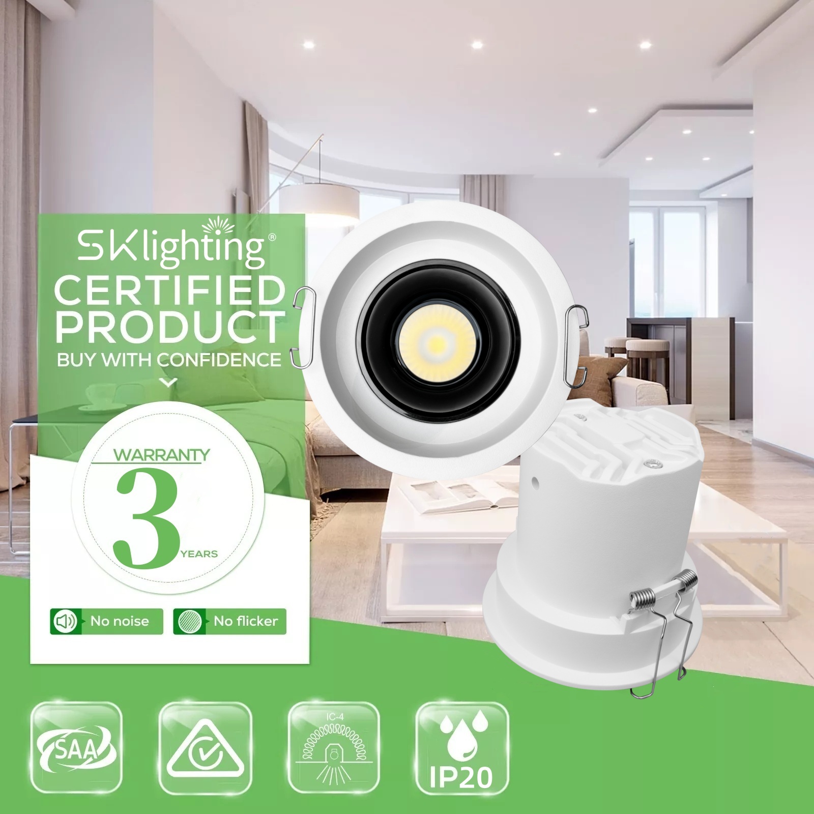 DL51 Anti glare spotlight aluminum saa 3cct cob led downlight dimmable frame spotlight frame housing