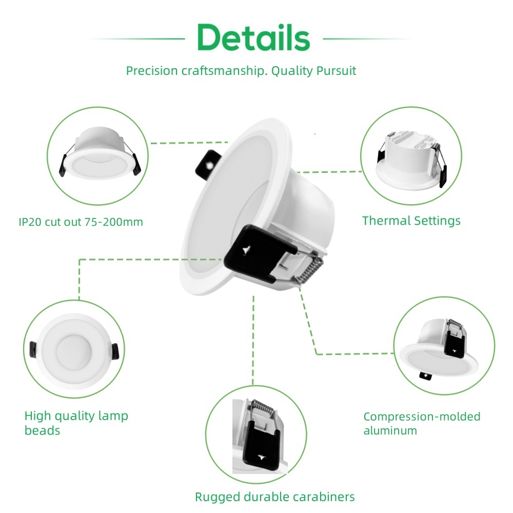 DL56-2 New anti-glare COB light-emitting diode downlight reusable recessed spotlight home ceiling light aluminum body home living room