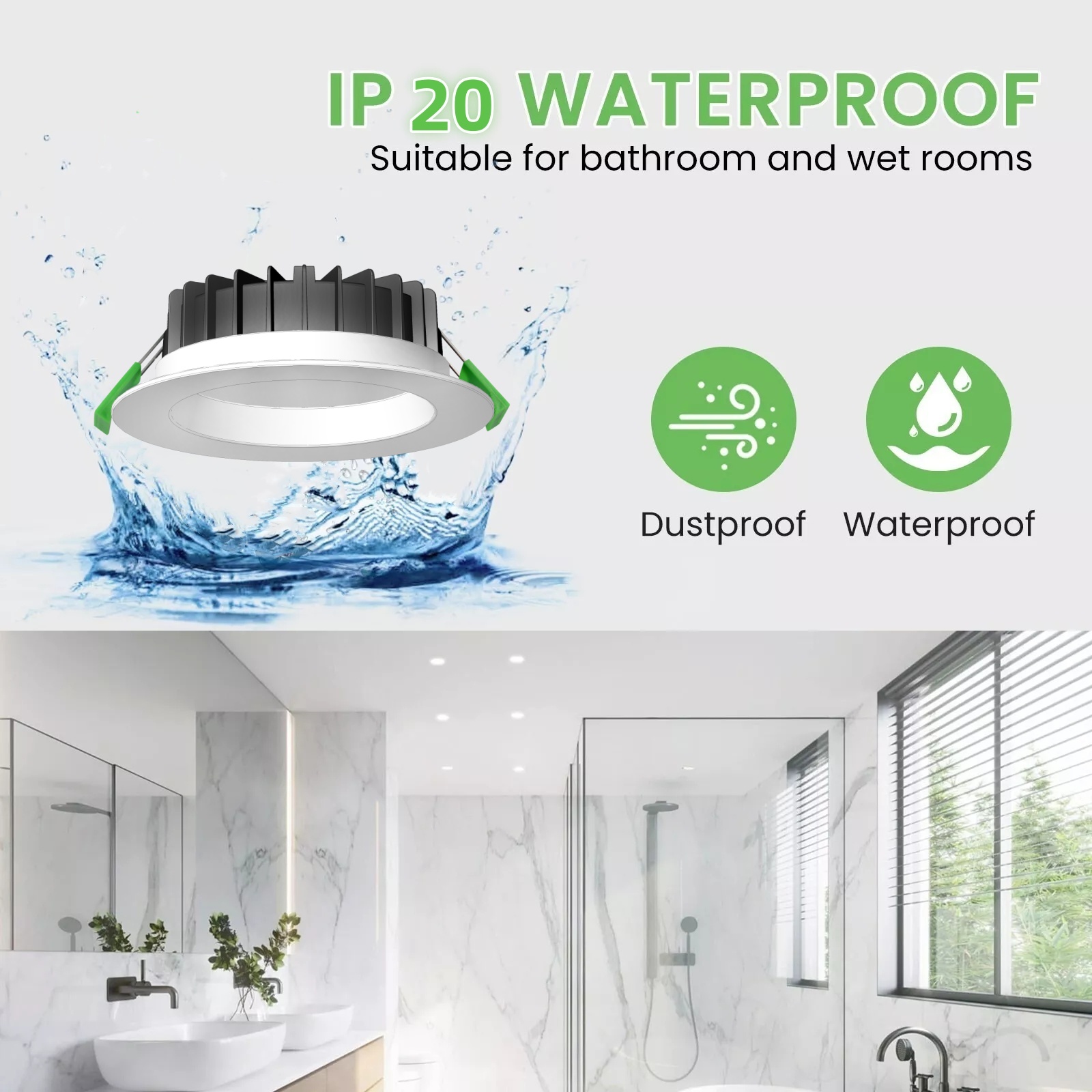 DL58 Dimmable LED Downlight SAA CE SAA IC-4 IC-F Certified Triple CCT Switchable Recessed 12w Waterproof Aluminum Downlight