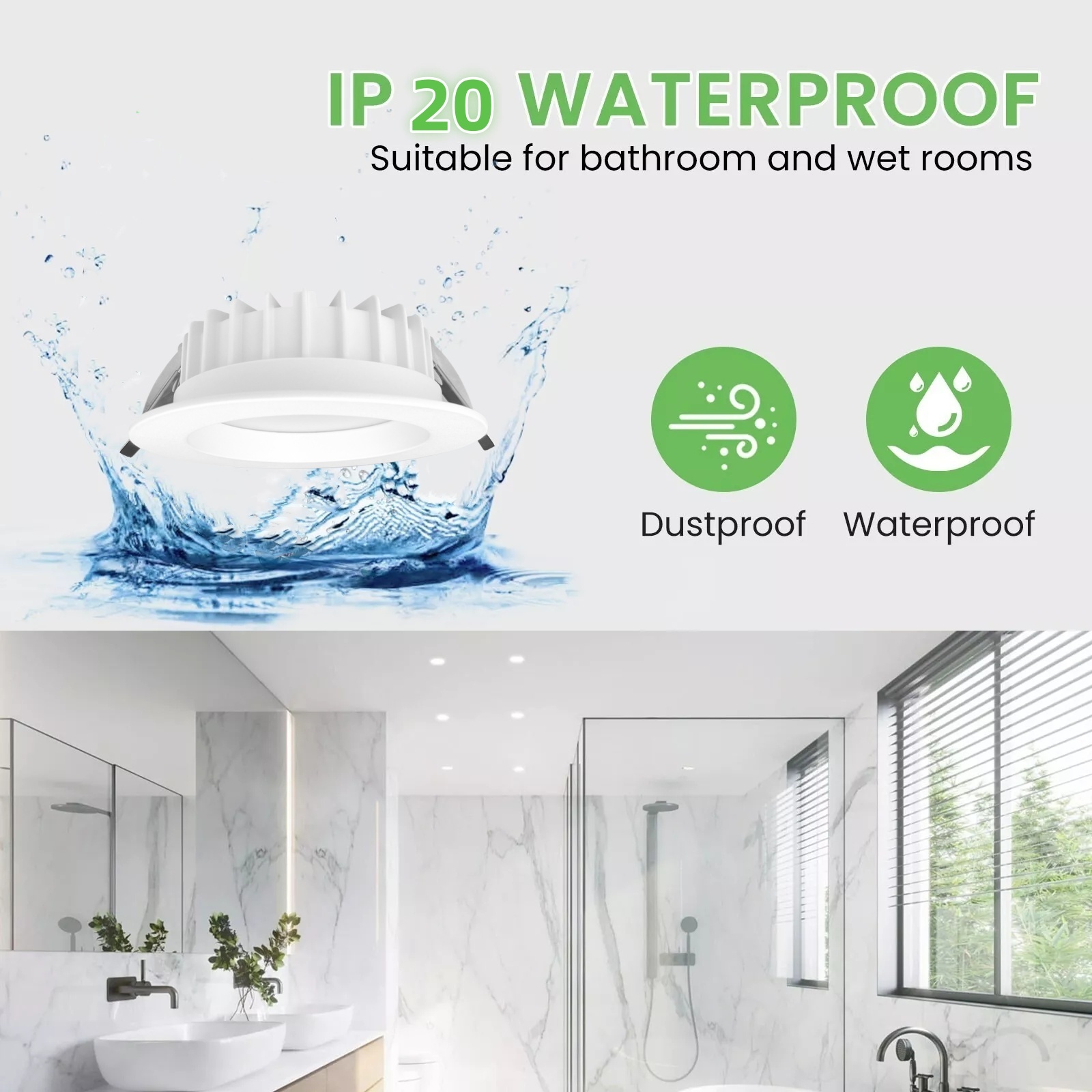 DL58 Recessed LED Fixed SMD Shallow Decorative Downlight 12W 18W 24W Waterproof Aluminum Downlight