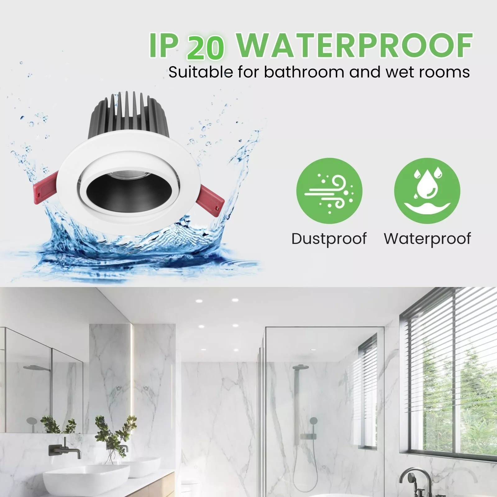 DL54 Waterproof Ip20 Dimmable Commercial Spotlight Anti-Glare Ceiling Light Emitting Diode Downlight Hotel Downlight No Decorative Recessed Downlights