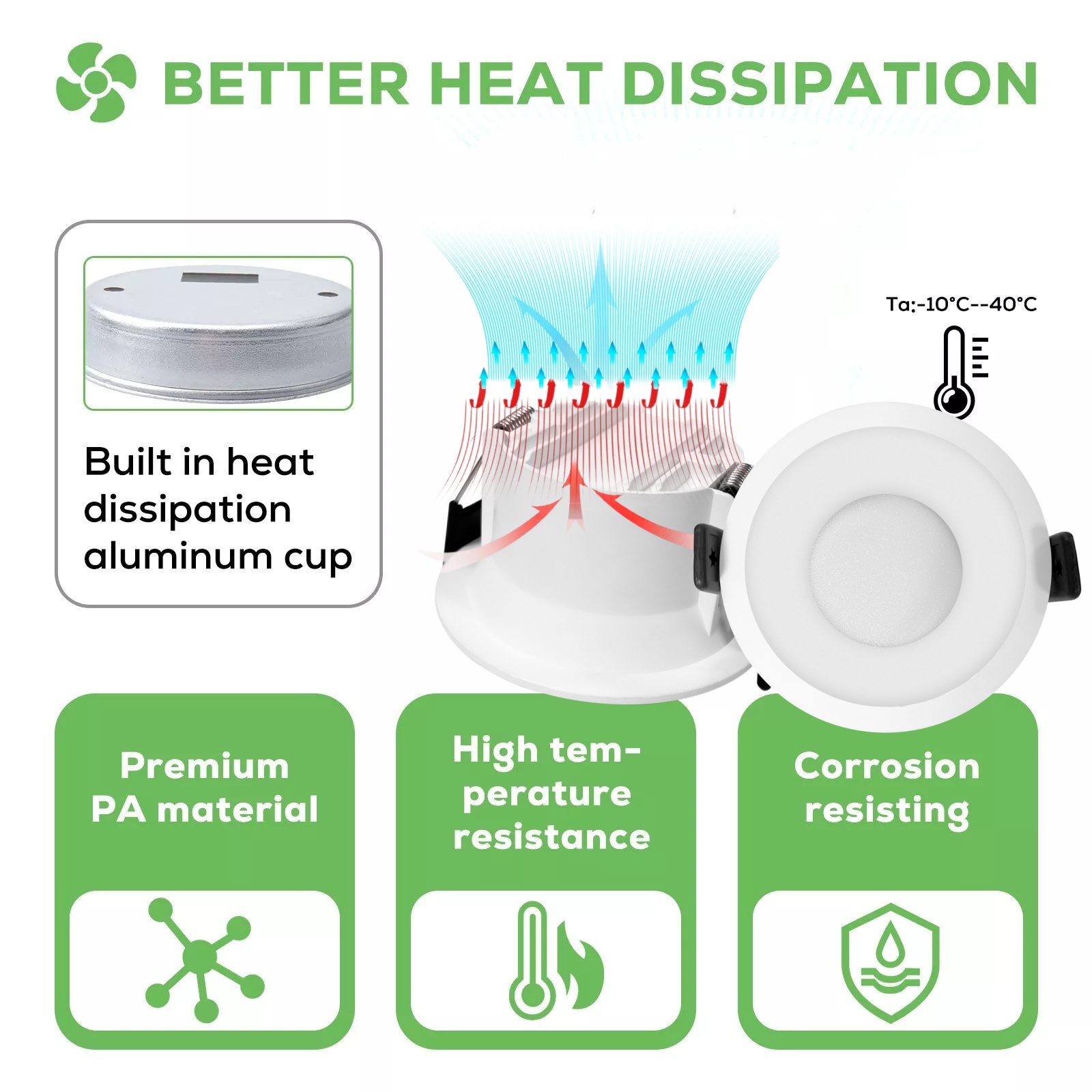 DL56-2 New anti-glare COB light-emitting diode downlight reusable recessed spotlight home ceiling light aluminum body home living room