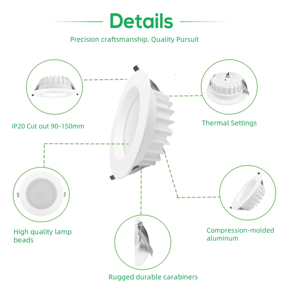 DL58 Recessed LED Fixed SMD Shallow Decorative Downlight 12W 18W 24W Waterproof Aluminum Downlight