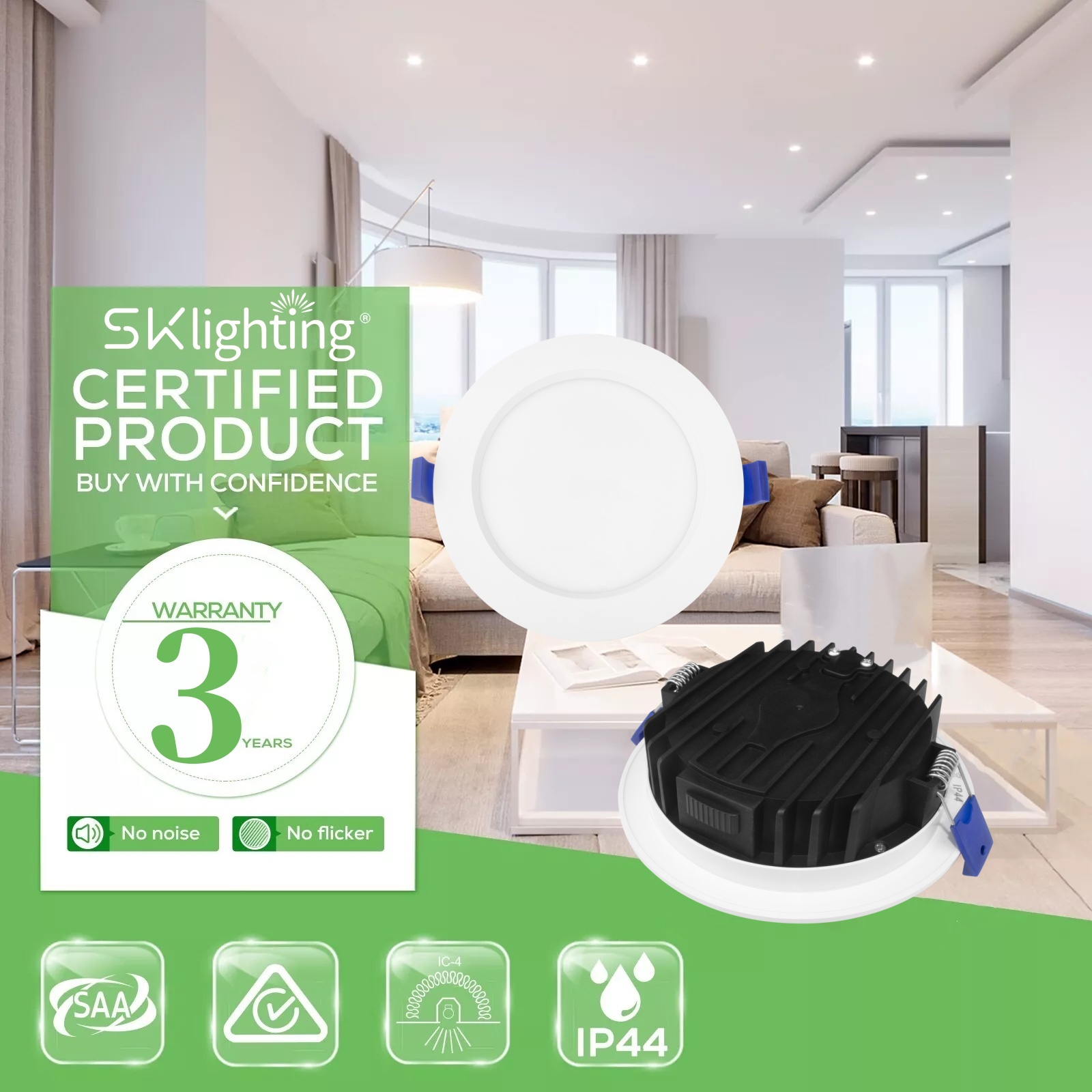 DL57 Hot Light Emitting Diode Downlight 10w 3CCT Waterproof IP44 Triac Dimmable CE SAA Spotlight Hair Downlights