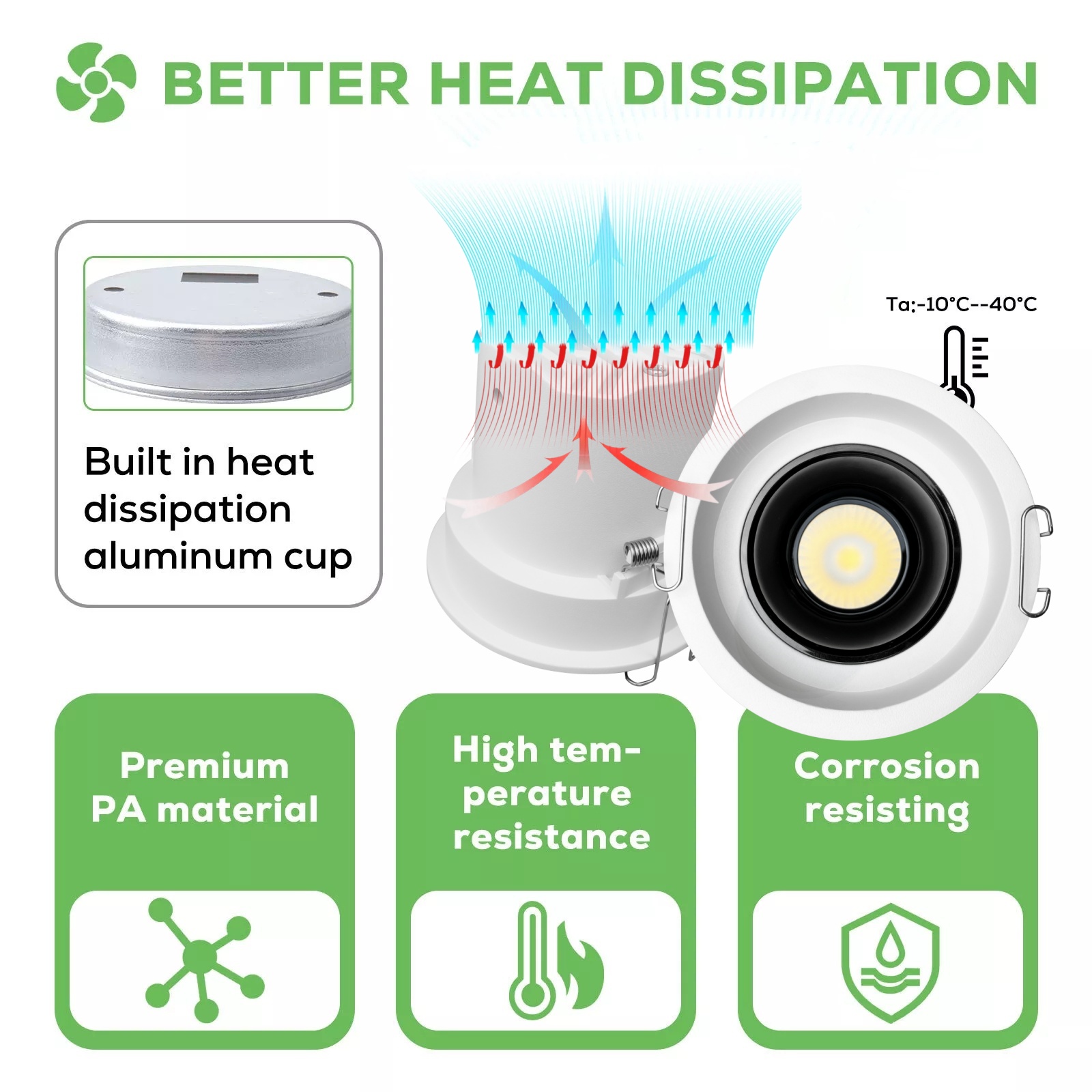 DL51 Anti glare spotlight aluminum saa 3cct cob led downlight dimmable frame spotlight frame housing