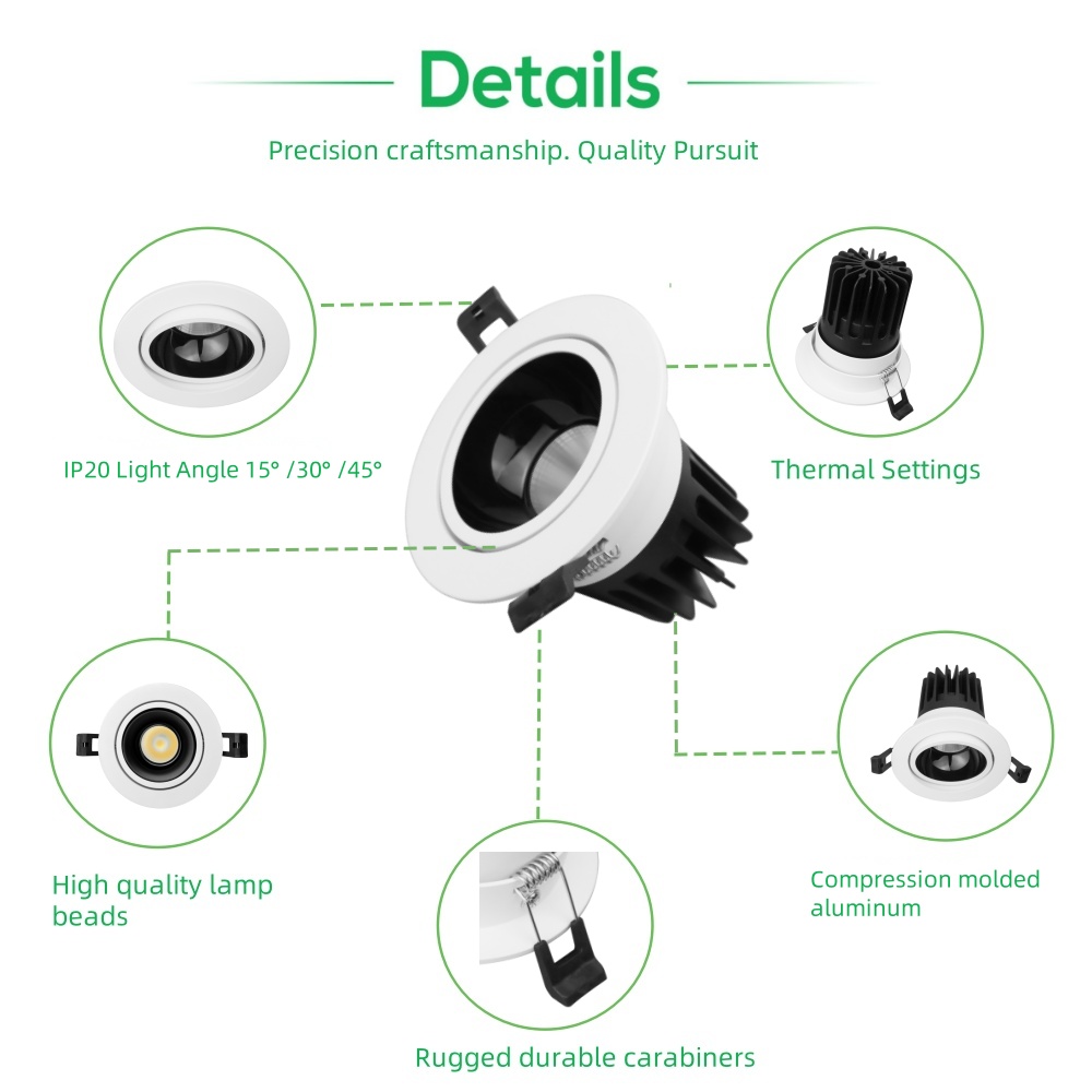 DL53 Light Emitting Diode Grille Spotlights Single and Double Square Ceiling Lights Recessed Home and Commercial Super Bright Box Lights