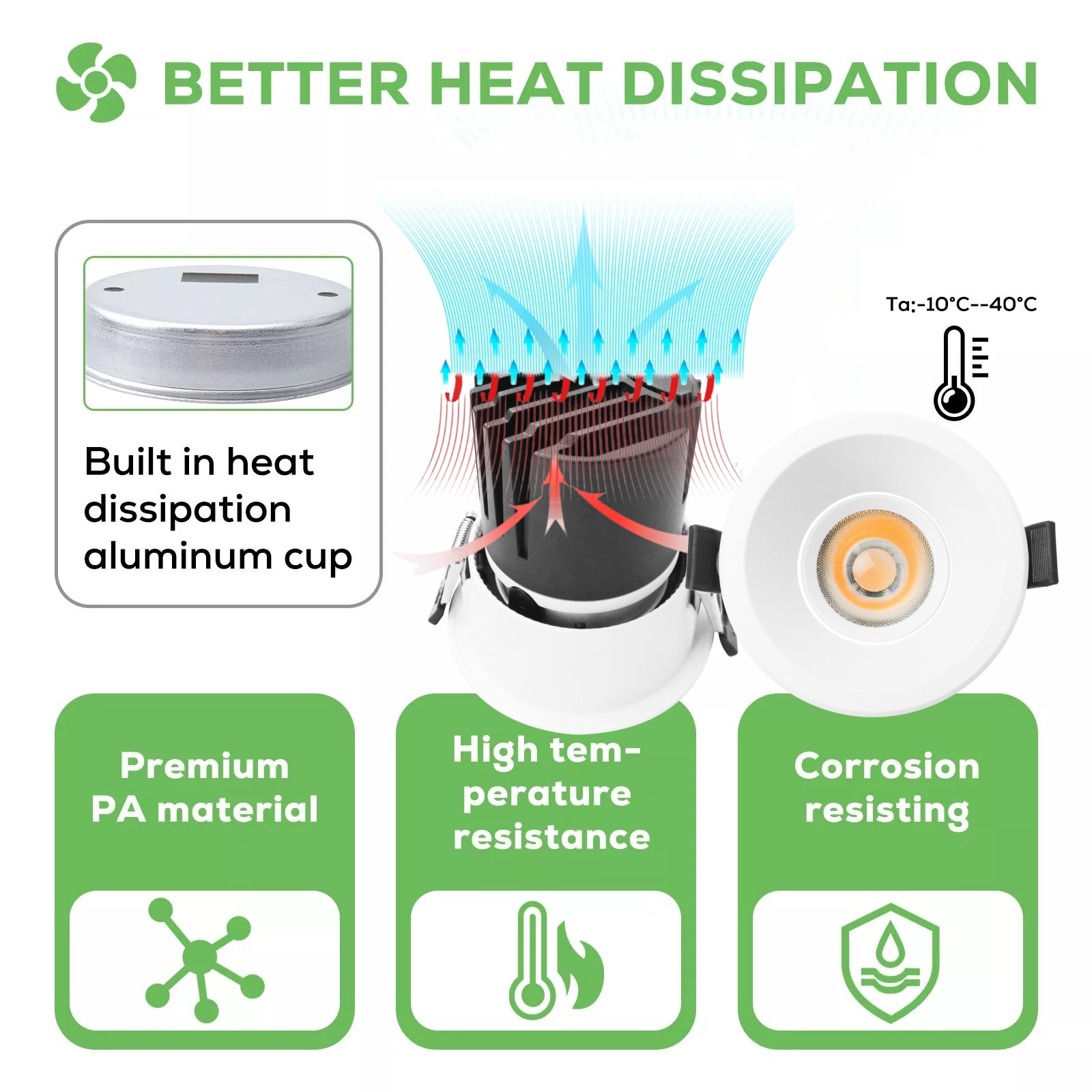 DL72 Waterproof DALI Dimmable Recessed Downlight Adjustable 8W 10W 15W 25W 28W Recessed Ceiling Antiglare Spotlights for Hotel