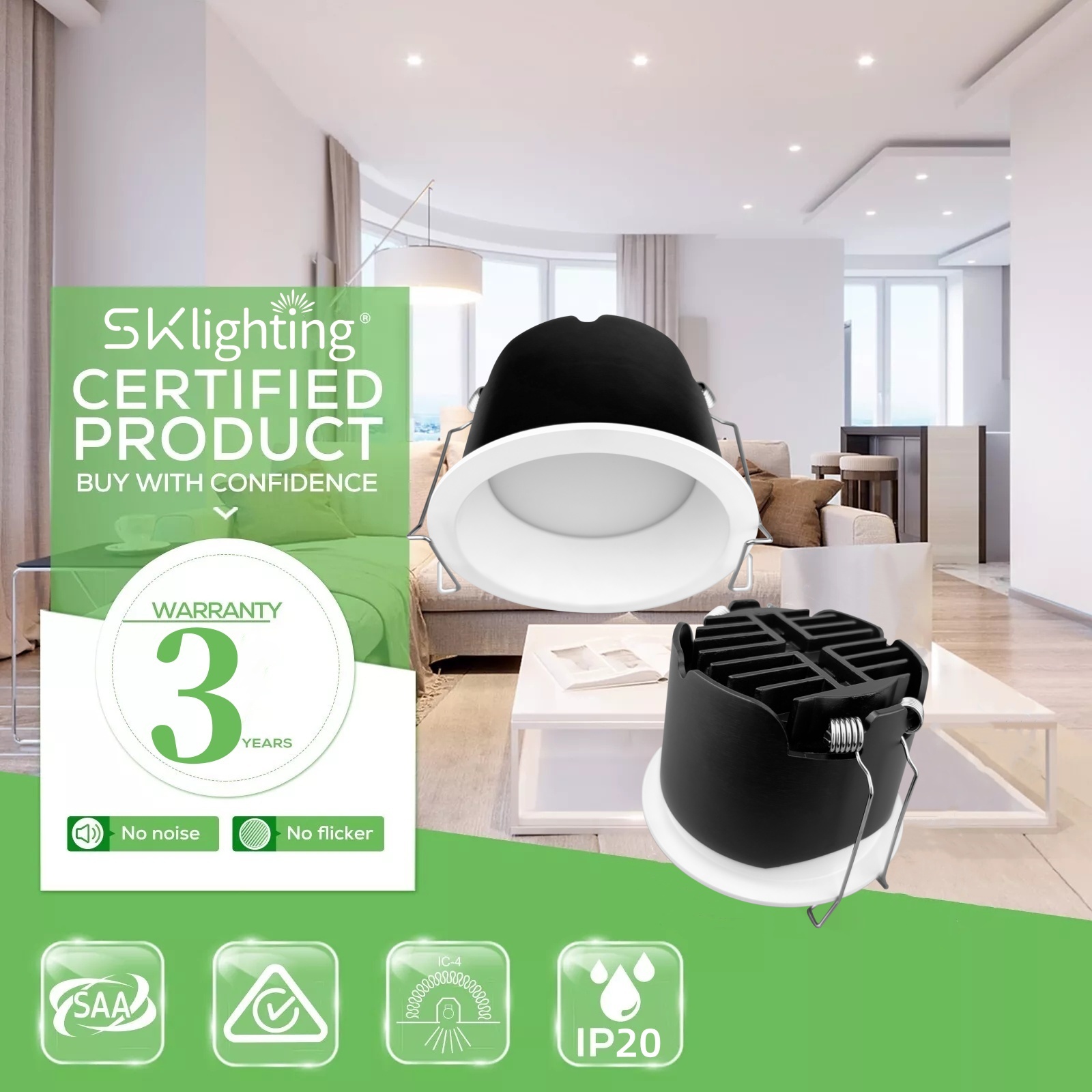 DL69-B  Aluminum 10w 12w 15w Anti-Glare White Anti-Glare Round LED Down LightsRound Recessed Dimmable Ceiling Down Light