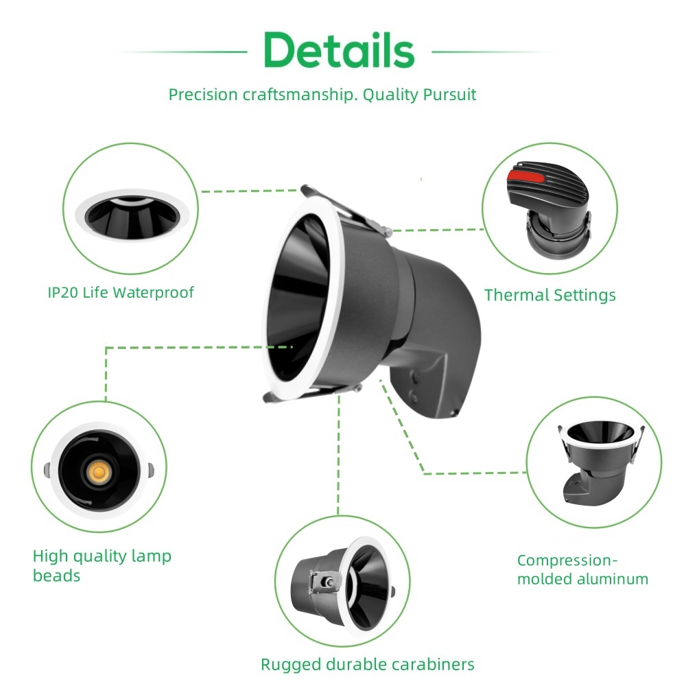 DL74 Led Downlight Housing Round Aluminum Ip20 Dimmable 9w Recessed 4 Inch Slim Led Downlight Dimmable 5W COB Spotlight