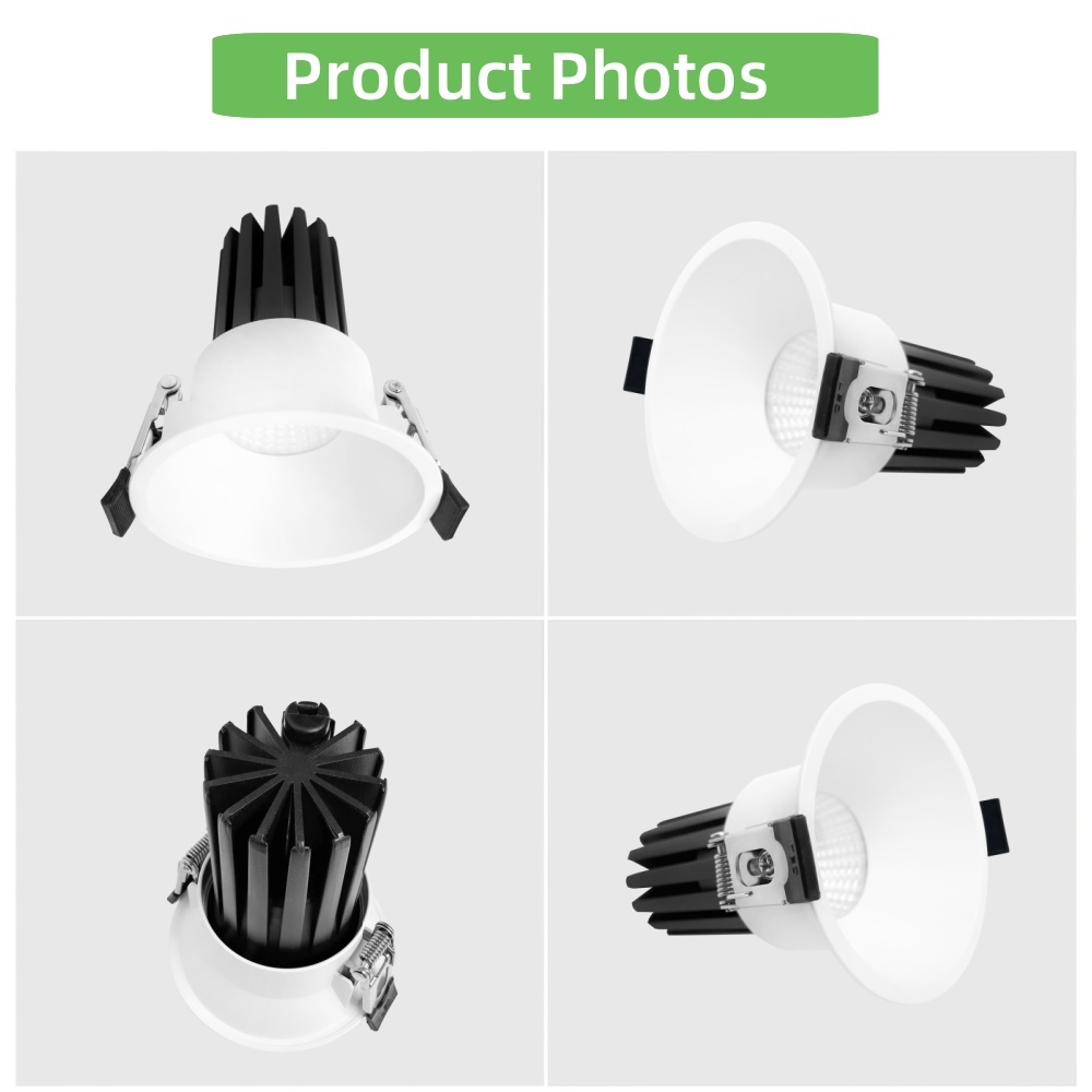 DL68 Indoor Recessed Anti Glare IP20 Waterproof Ceiling Spotlight COB LED DALI Dimmable 8W 10W 15W 28W Aluminum Downlight