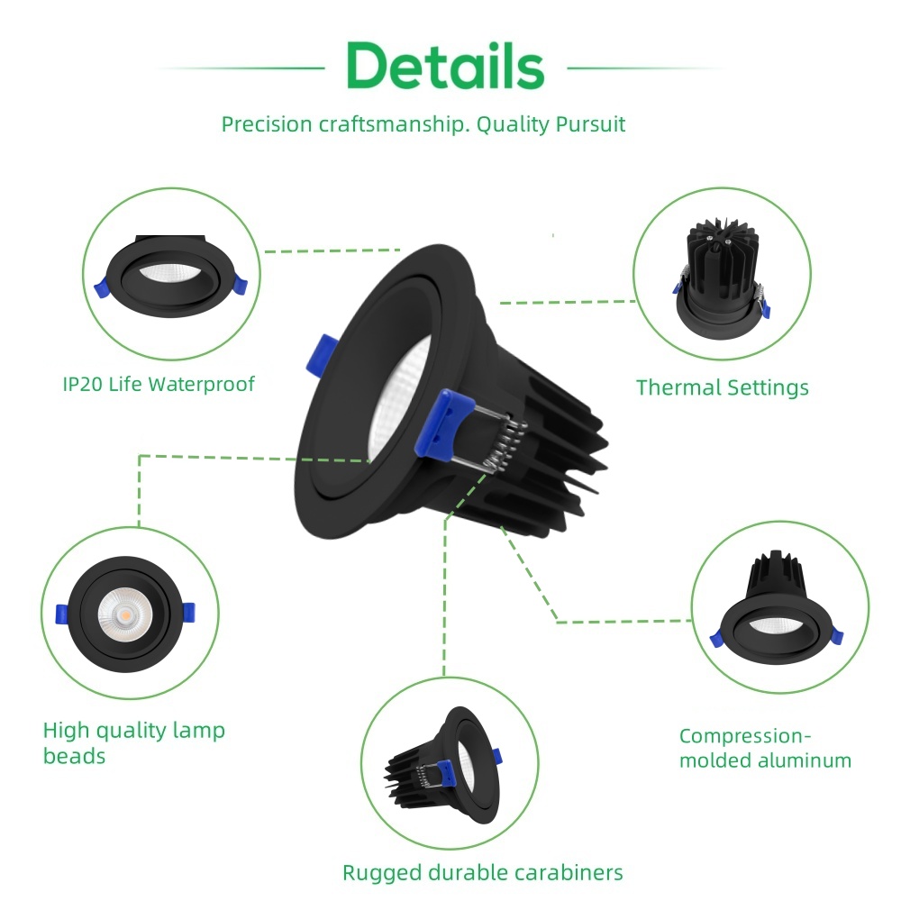 DL66-B Led Recessed Ceiling Lighting Anti Glare Downlight Prices Dimmable Cct Change Led Recessed Downlight