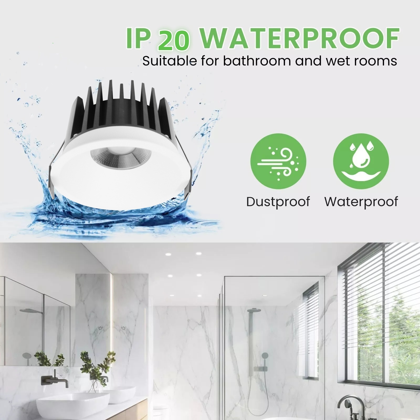 DL64  Black White Ceiling Down Spot Light Deep Cup Antiglare Recessed Recessed Spotlight Downlights AC110V AC220V SMD Round Downlights