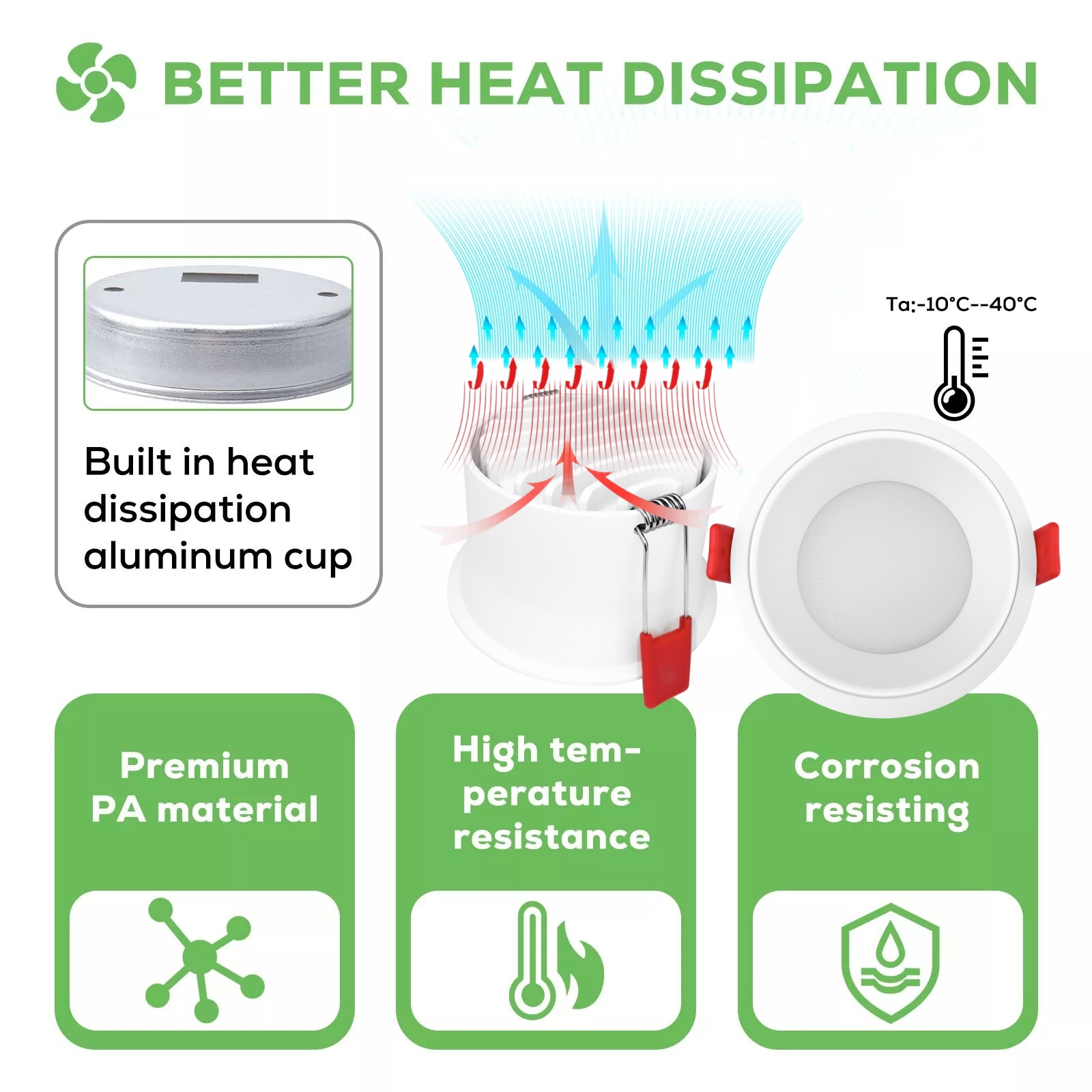 DL75 Commercial LED Downlights Aluminum Waterproof Tri-Color Recessed LED Downlight Living Room Hotel OEM/ODM