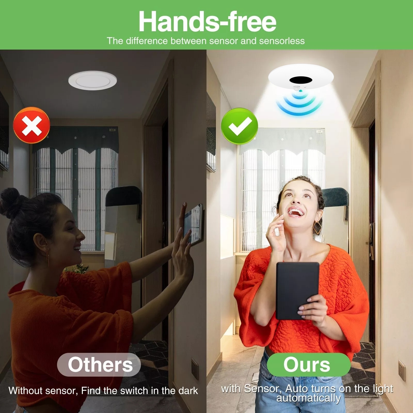 DL69 Modern Energy Saving 10W Infrared Human Body Induction Sensor Light for Home Office Lighting Design