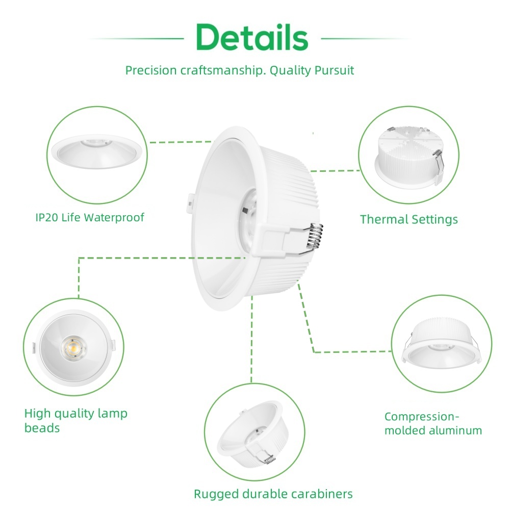 DL71 Energy Saving 7W 12W 18W 25W Indoor Lighting Lamp 4000K 6000K Downlight Spotlights Recessed Led Down Spot Light