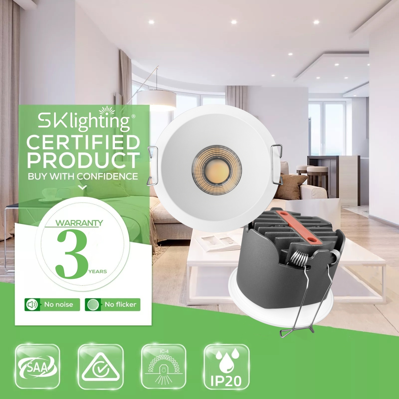 DL69  High Efficiency Certificate CE CCC Ra90 Anti-Glare Waterproof Ip20 Recessed 10W Led Downlight