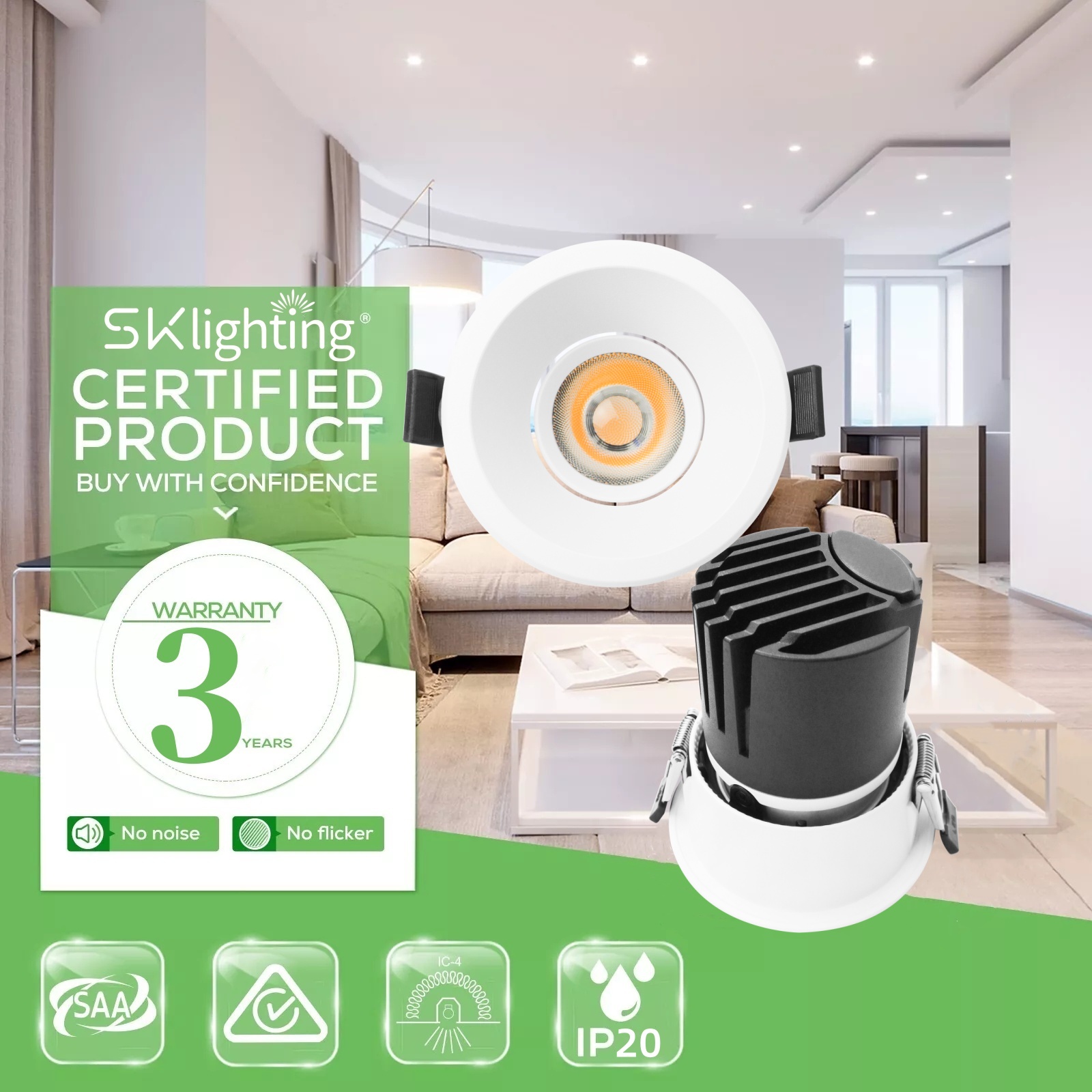 DL72 Waterproof DALI Dimmable Recessed Downlight Adjustable 8W 10W 15W 25W 28W Recessed Ceiling Antiglare Spotlights for Hotel