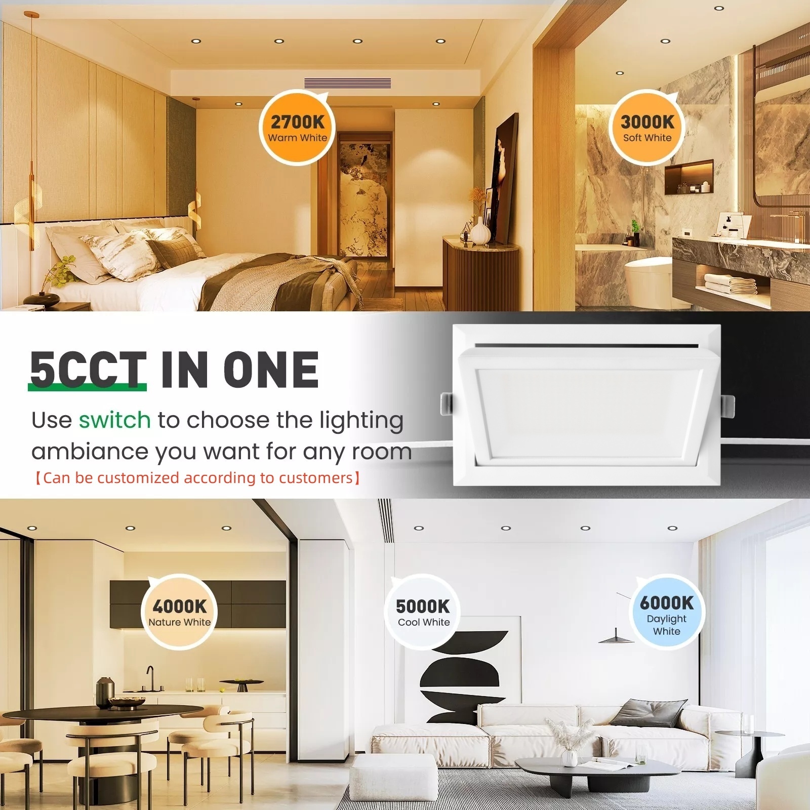 DL67-B 20W 28W 38W Recessed Rectangular Led Down Light/rectangle Led Downlight/rectangular Ceiling Light