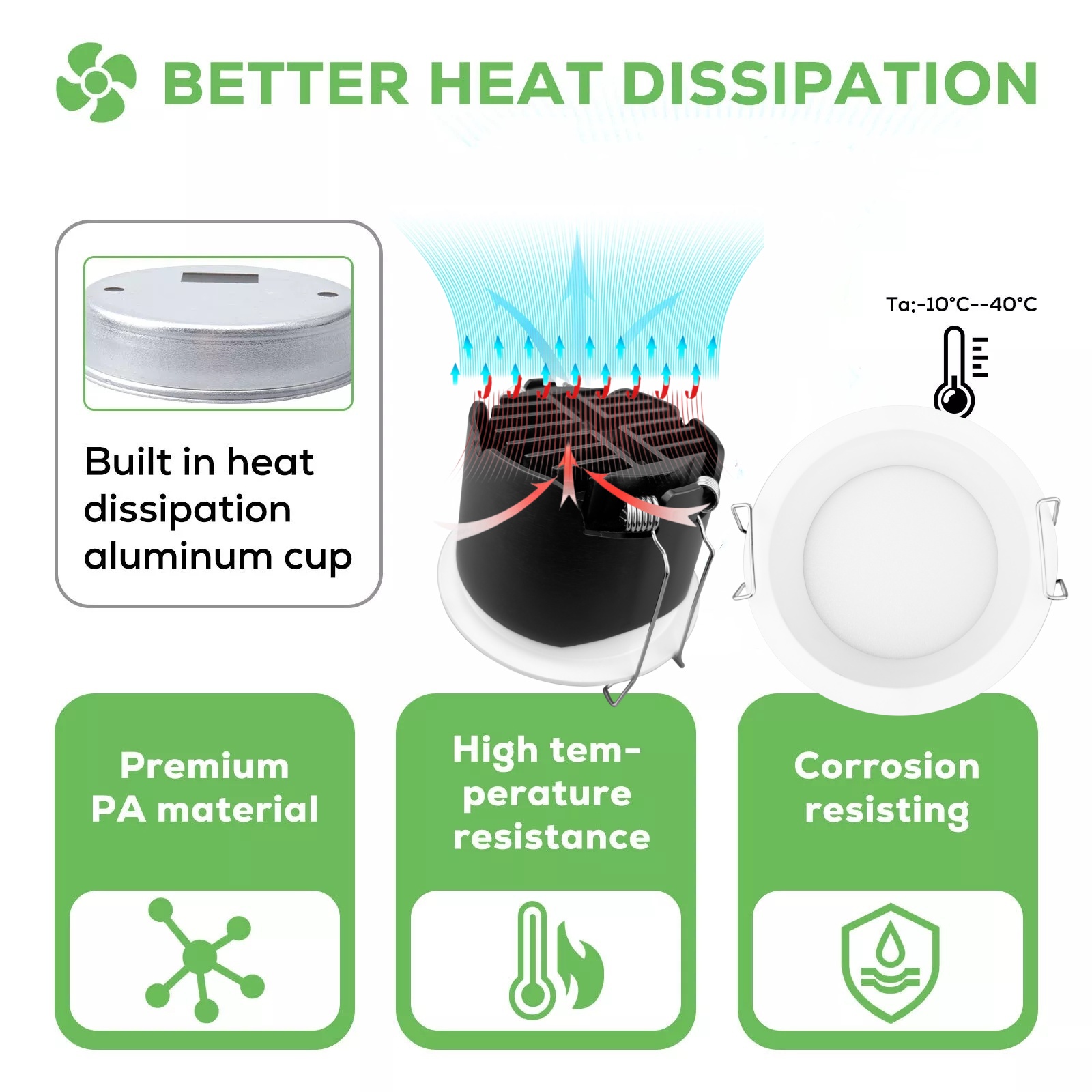 DL69-B  Aluminum 10w 12w 15w Anti-Glare White Anti-Glare Round LED Down LightsRound Recessed Dimmable Ceiling Down Light