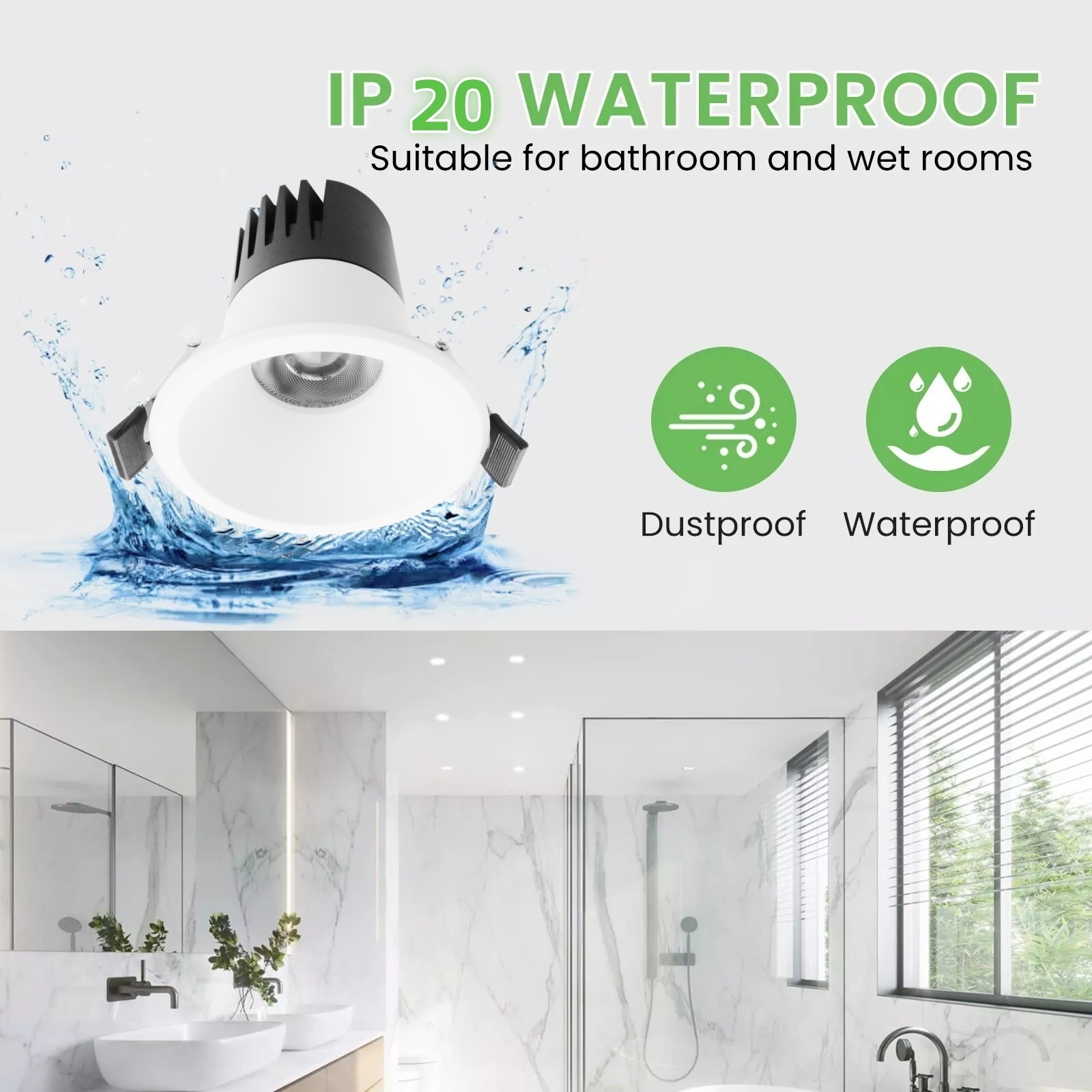 DL71  Waterproof DALI Dimmable Recessed Downlight Adjustable 8W 10W 15W 25W 28W Recessed Ceiling Antiglare Spotlights for Hotel