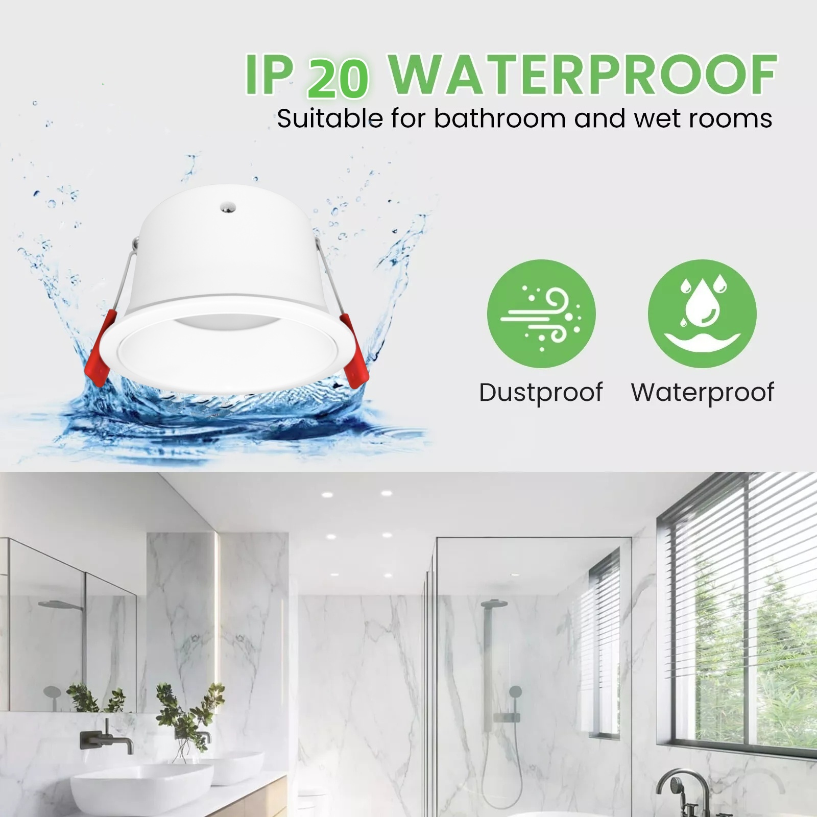 DL75 Commercial LED Downlights Aluminum Waterproof Tri-Color Recessed LED Downlight Living Room Hotel OEM/ODM