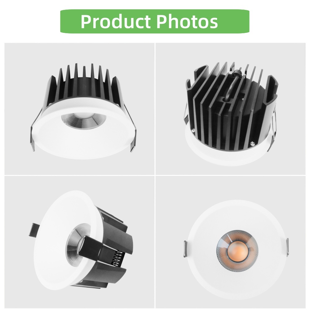 DL64  Black White Ceiling Down Spot Light Deep Cup Antiglare Recessed Recessed Spotlight Downlights AC110V AC220V SMD Round Downlights