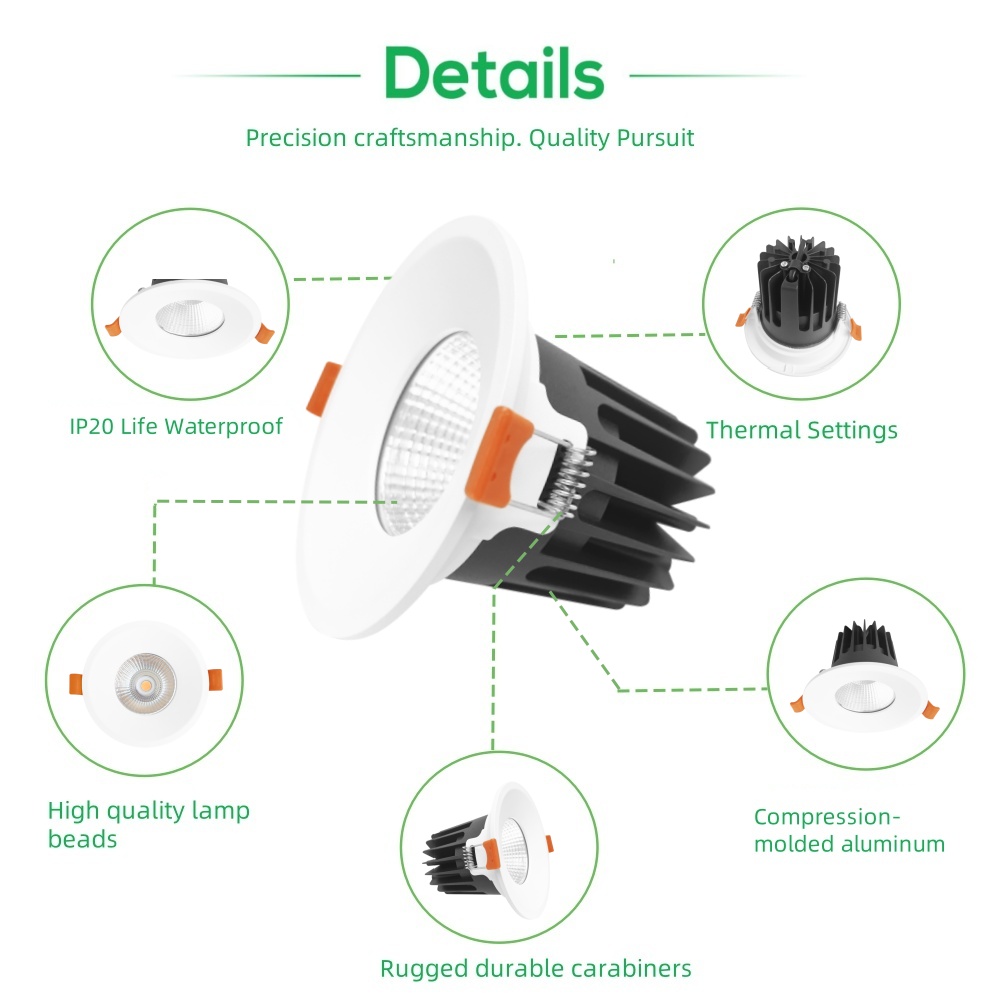 DL65-W 5W 10W 15W Luces Focos Round Dimmable Spotlight Led Cob Lights Outdoor Spot Lights Aluminium Housing Led Spot Light,Spotlight