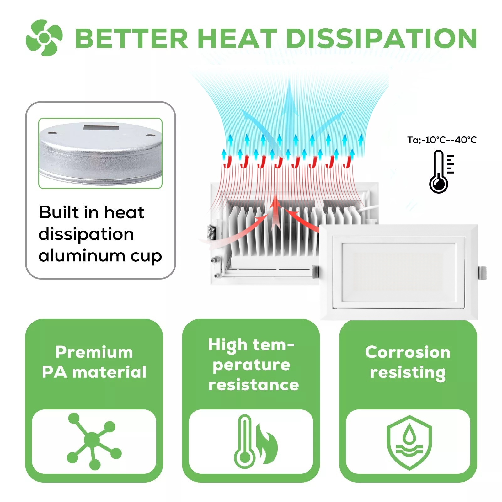 DL67-B 20W 28W 38W Recessed Rectangular Led Down Light/rectangle Led Downlight/rectangular Ceiling Light