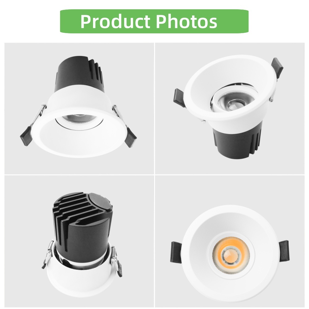 DL72 Waterproof DALI Dimmable Recessed Downlight Adjustable 8W 10W 15W 25W 28W Recessed Ceiling Antiglare Spotlights for Hotel