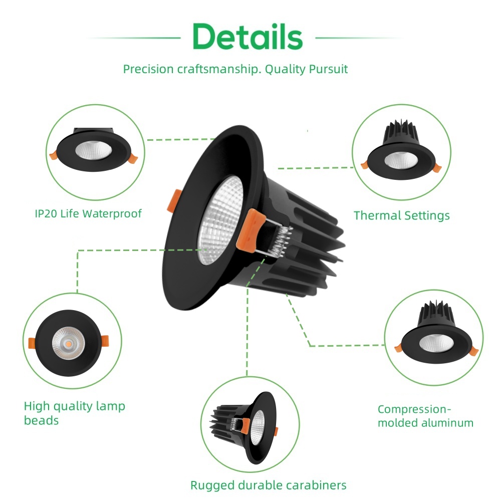 DL65-B Downlight Lighting Ceiling Commercial Led Lighting Recessed Downlights Led Cob Wall Washer Downlight