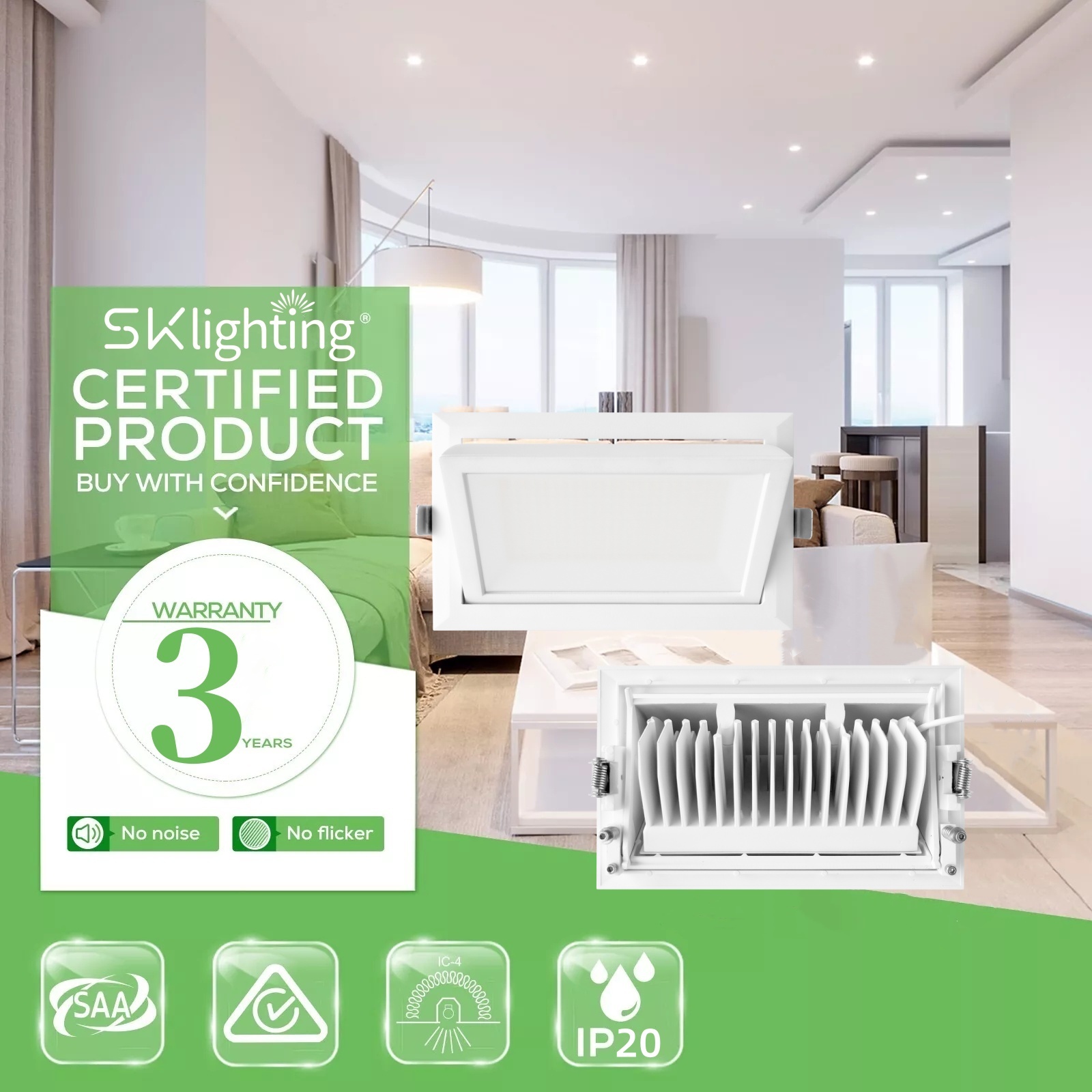 DL67-B 20W 28W 38W Recessed Rectangular Led Down Light/rectangle Led Downlight/rectangular Ceiling Light