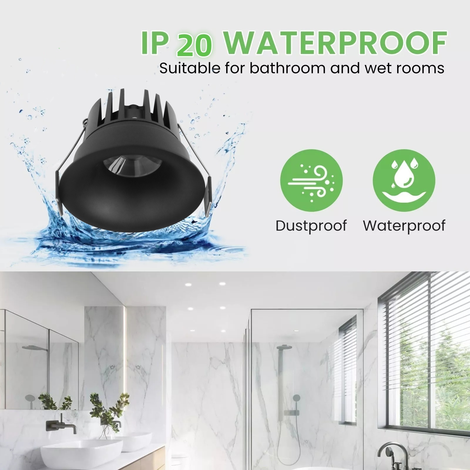 DL64A  Embedded Narrow Border Anti Glare LED Downlight Home Hotel Shopping Mall COB Spotlight