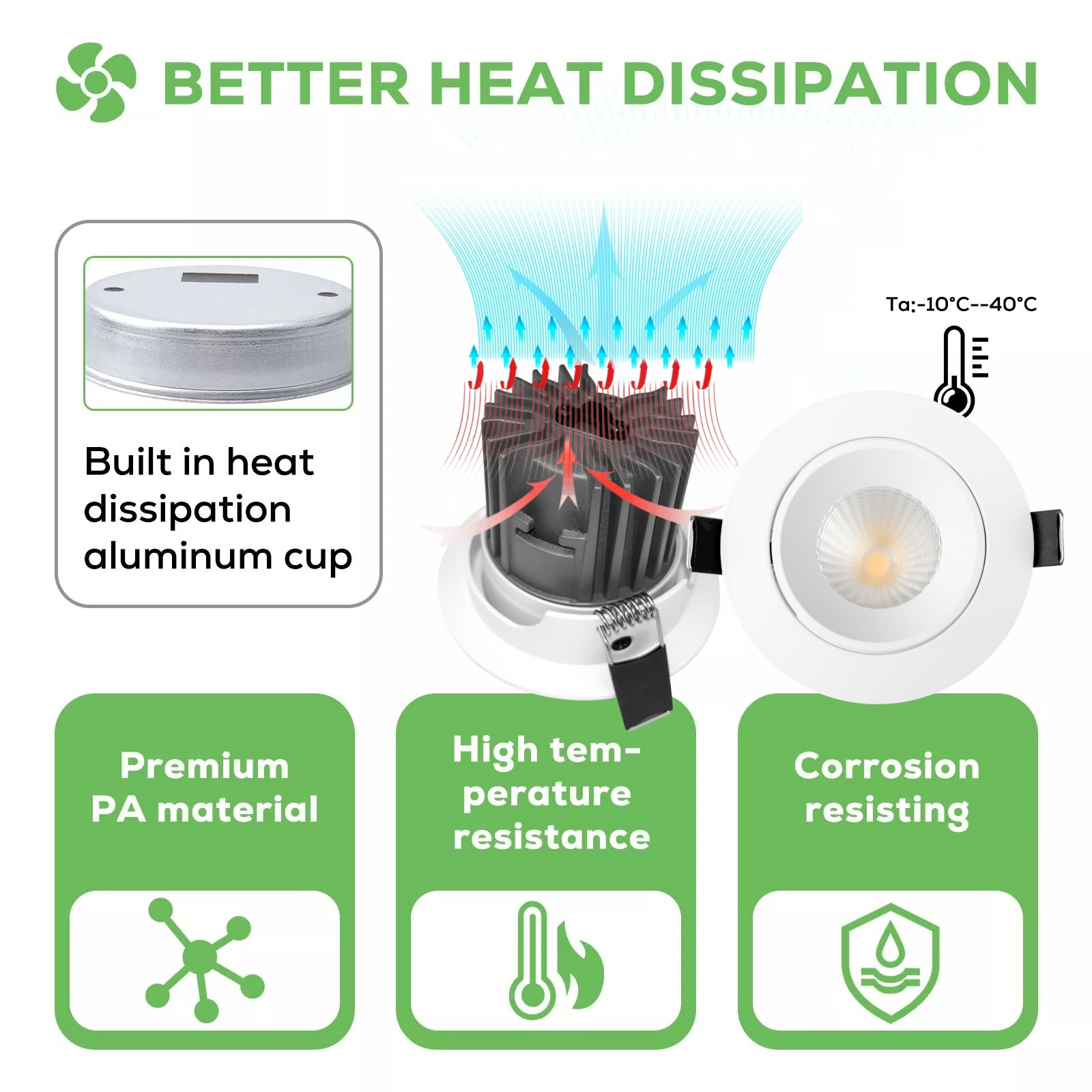 DL73 IP20 Waterproof LED Down Lights 8W 10W 15W 25W Aluminum Recessed Ceiling DALI Dimmable Downlight