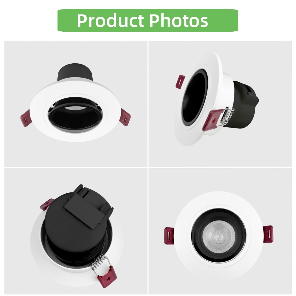 DL83 Quality Beam Angle Adjustable Ceiling Recessed Finish Anti-Glare Warm White Focus Spotlights