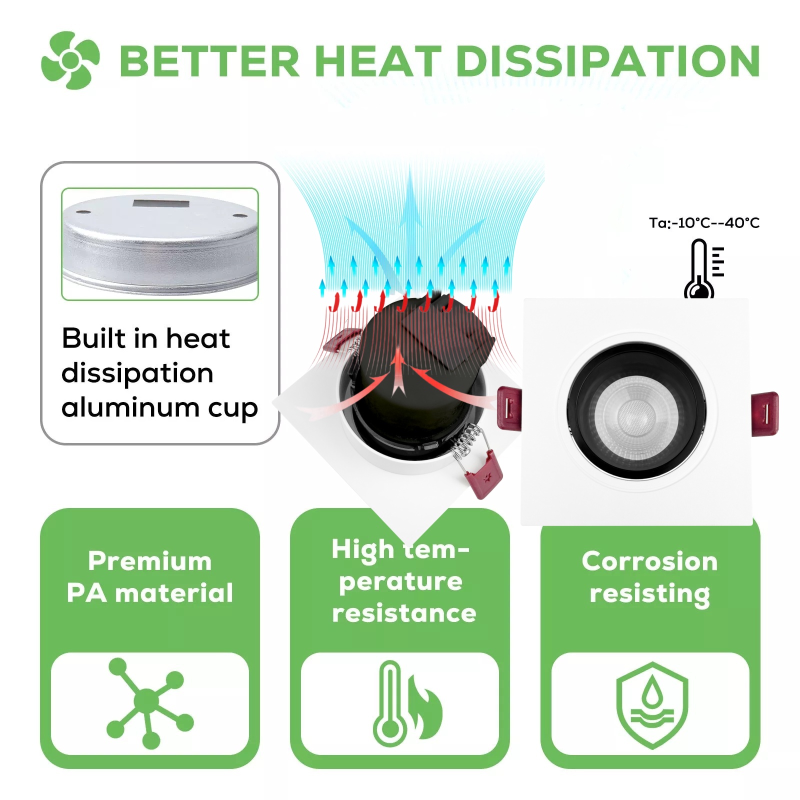 DL83 High quality spotlight ceiling recessed 7w 10w square light emitting diode adjustable anti-glare dimmable light emitting diode down light