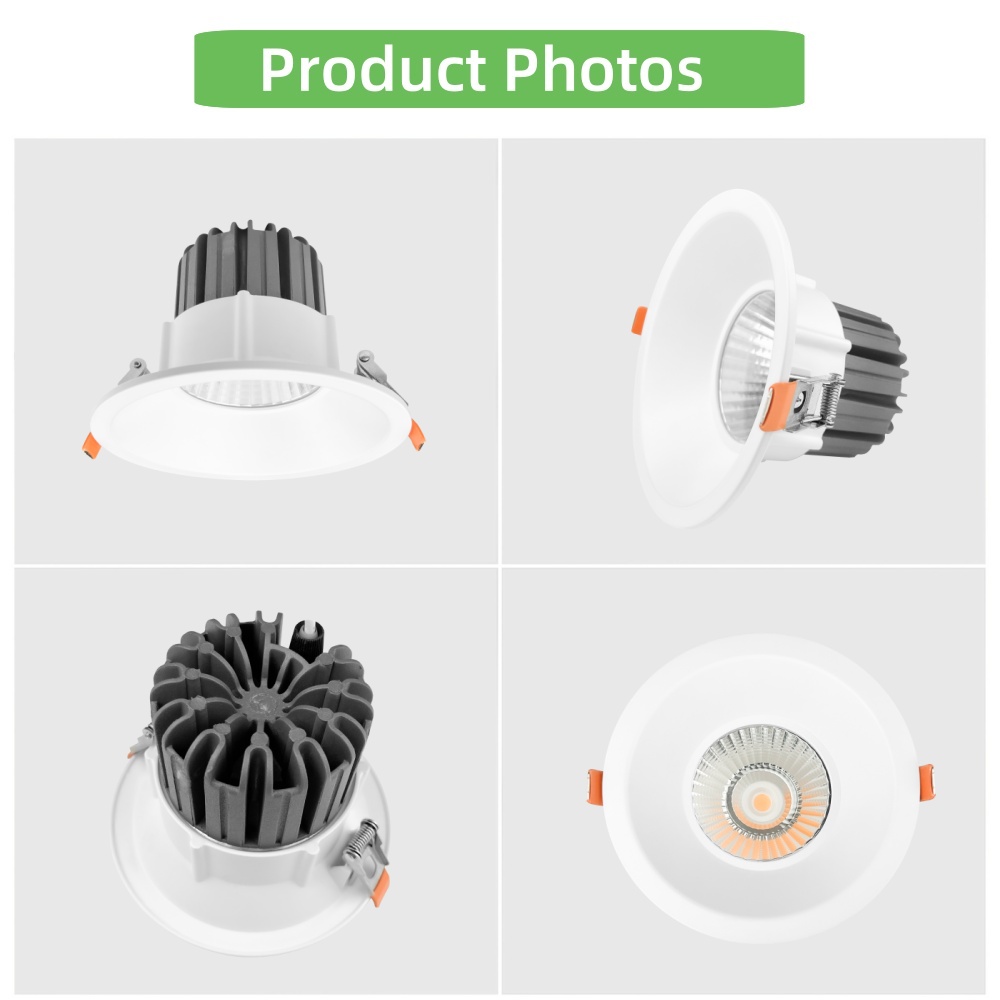 DL85-W New Design Modern Home Office Anti-Glare White Round 5w 10w 15w 20w Light Emitting Diode Spotlight COB Light Emitting Diode Downlights