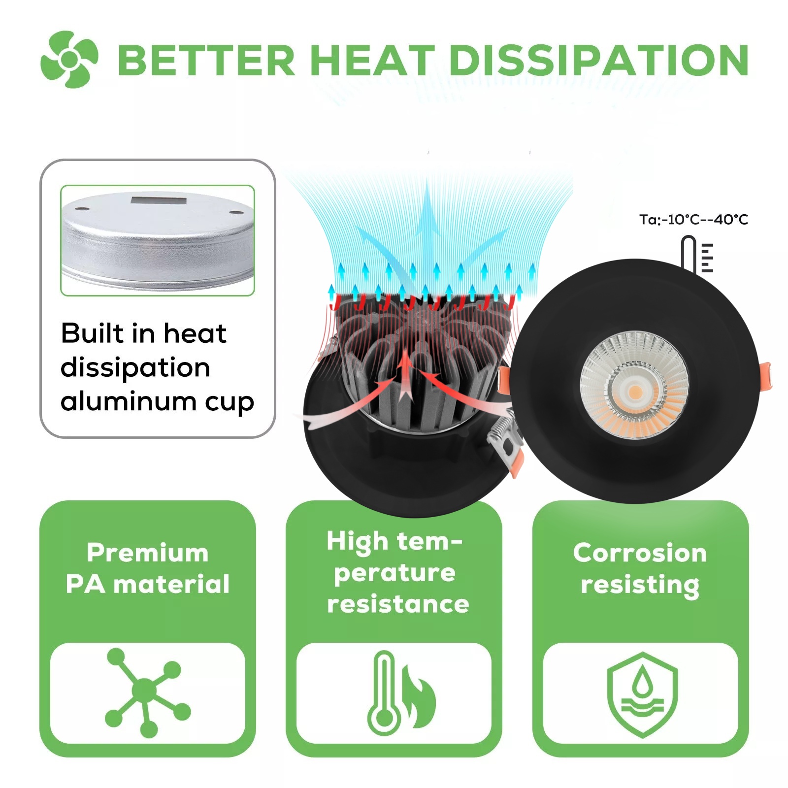 DL85-B Indoor office hotel home feather light aluminum recessed ceiling COB light emitting diode down light