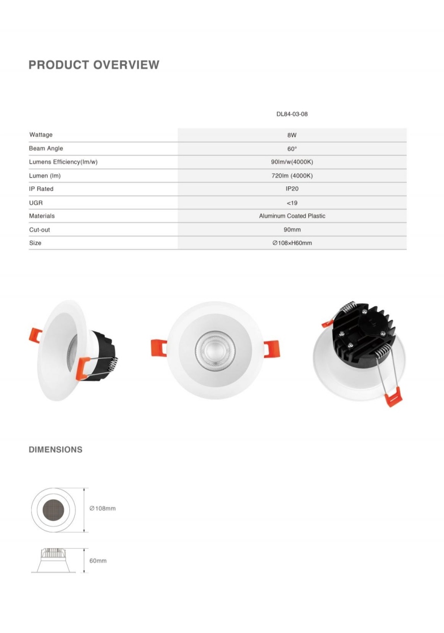 DL84 New design modern home office anti-glare white round 5w 10w 15w 20w light emitting diode spot light