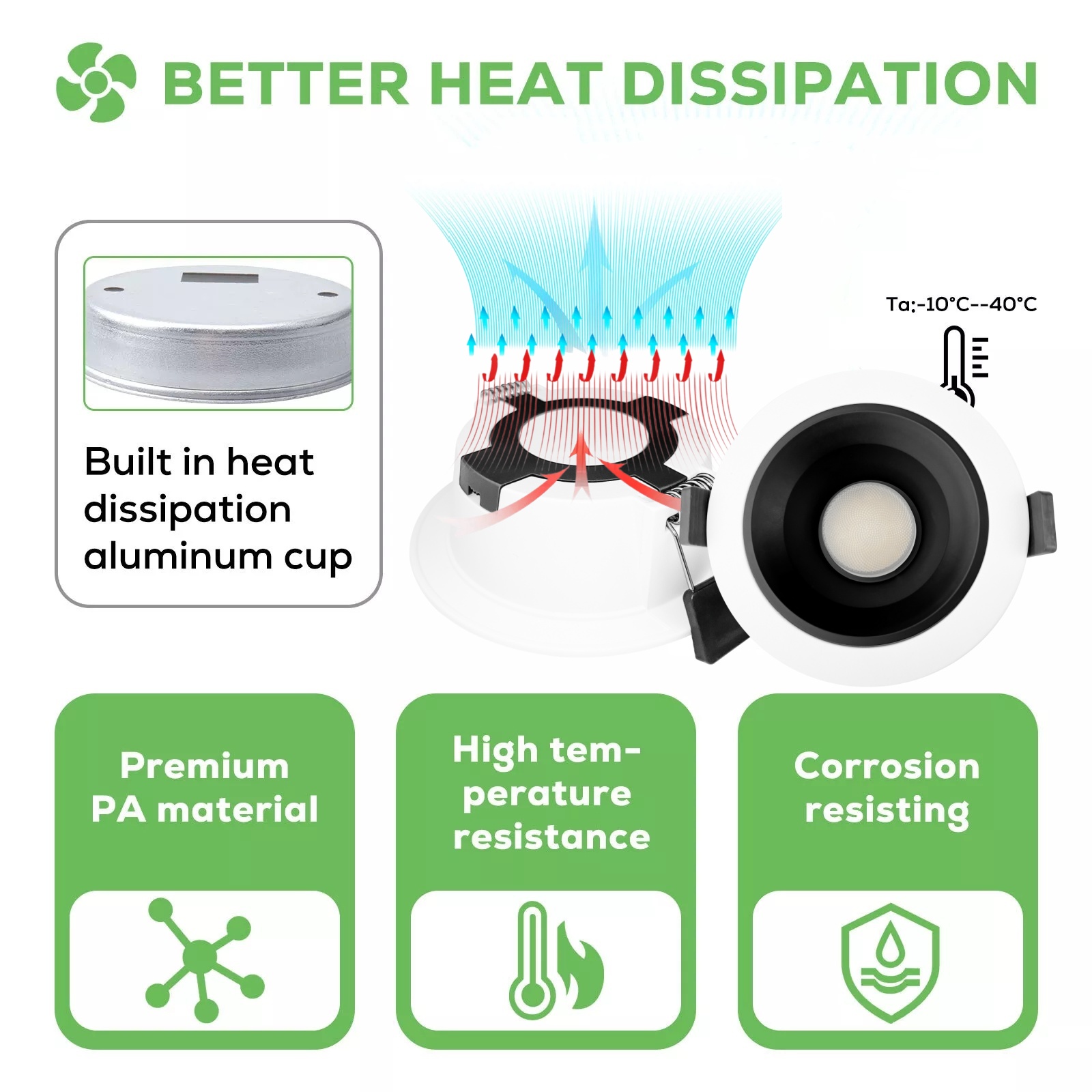 DL79 Waterproof Ip20 Dimmable Commercial Spotlight Anti-Glare Ceiling Light Emitting Diode Downlight Hotel Downlight No Decorative Recessed Downlights