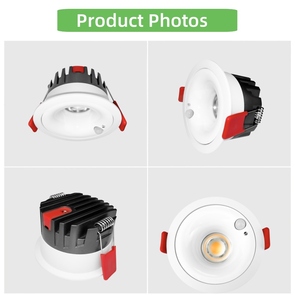DL76 Human Sensor Light 7W 12w Recessed Light Emitting Diode Downlight ETL CE SAA UKCA Eave Corridor Public Toilet