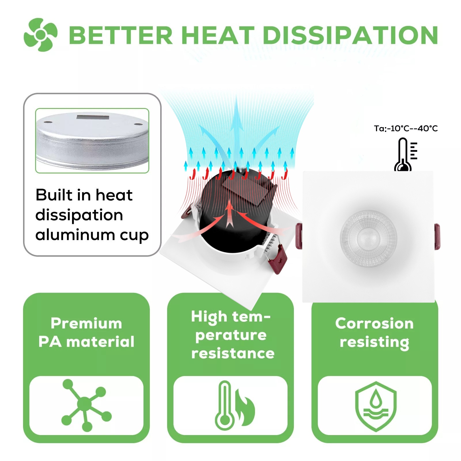 DL83-4 Recessed Cob Spotlight Aluminum Housing Anti-Glare Light Emitting Diode Spotlight 5w 7w 12w 16w Dimmable Spotlight