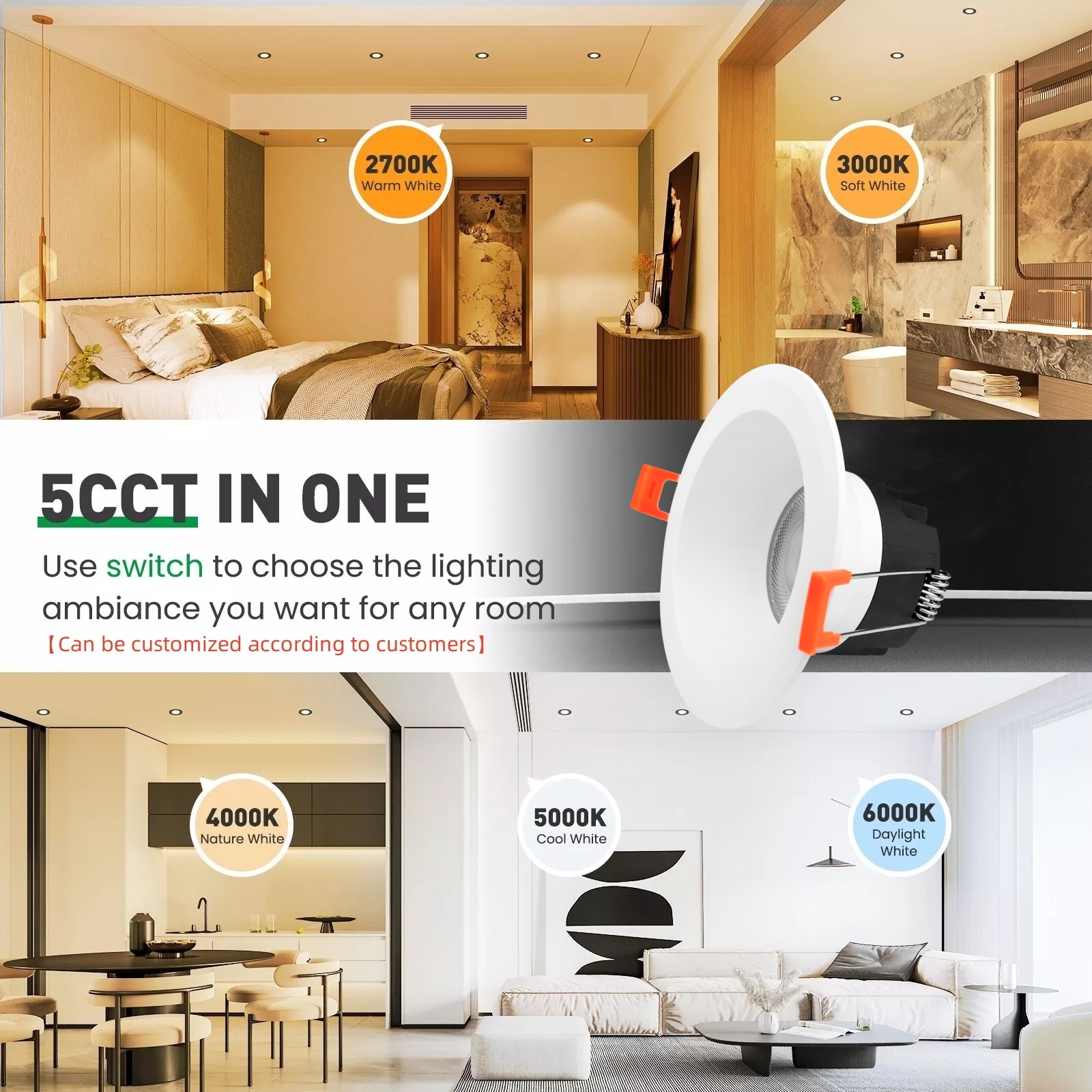 DL84 New design modern home office anti-glare white round 5w 10w 15w 20w light emitting diode spot light