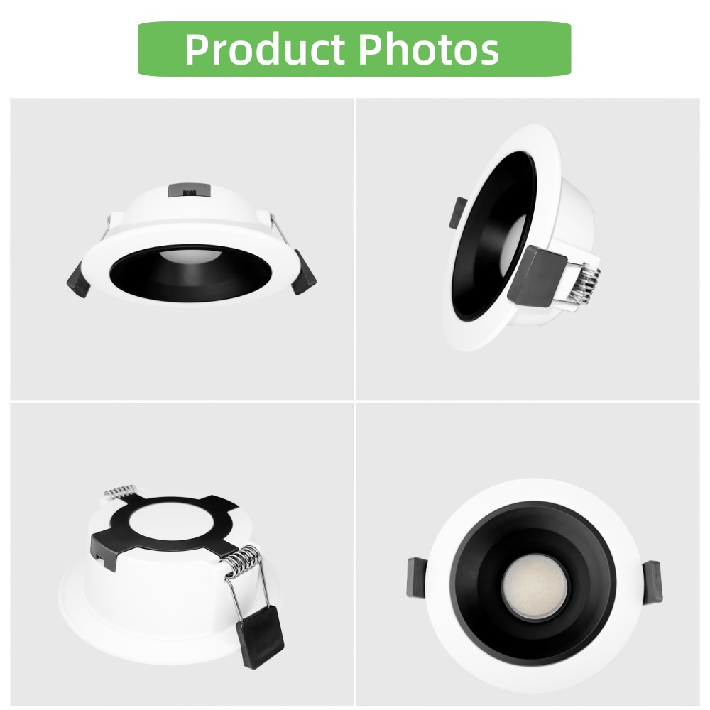 DL79 Waterproof Ip20 Dimmable Commercial Spotlight Anti-Glare Ceiling Light Emitting Diode Downlight Hotel Downlight No Decorative Recessed Downlights