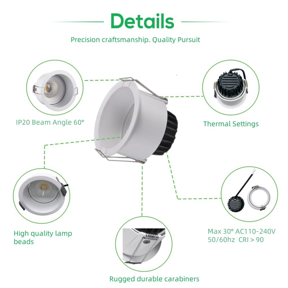 DL91 Led Down Light Ceiling Light Living Room 3W 5W 9W 12W 15W 30W COB Spotlight