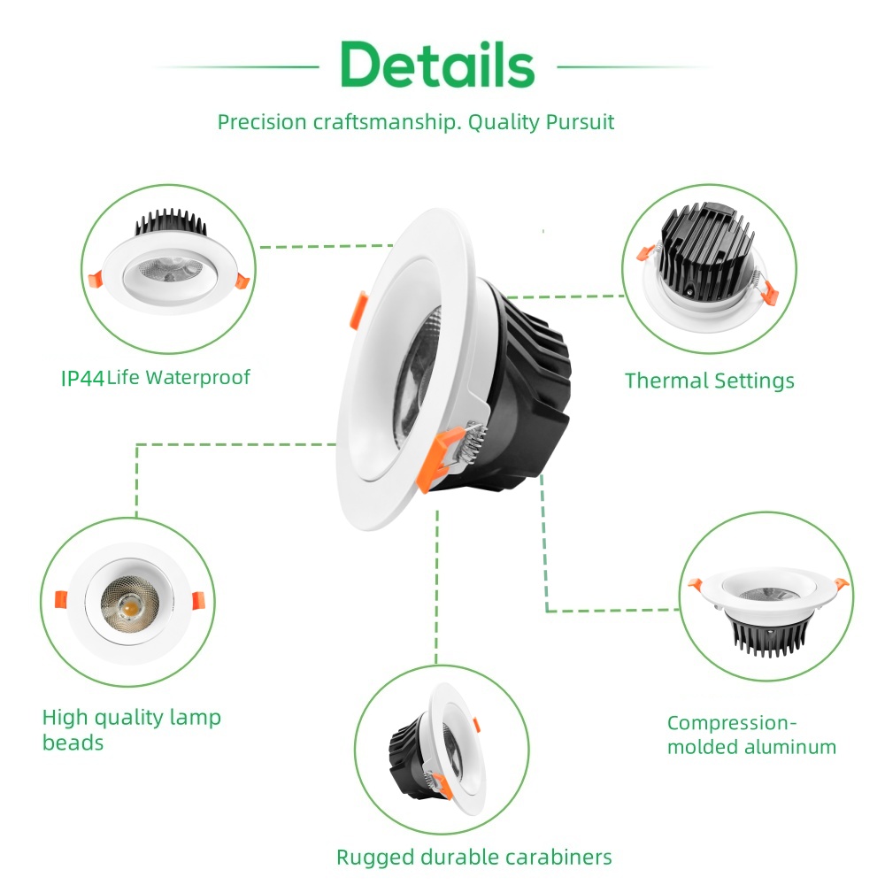 DL318-W Aluminum Fixture Black Downlight Indoor SMD Ceiling Spot Light LED Recessed Linear Down Light